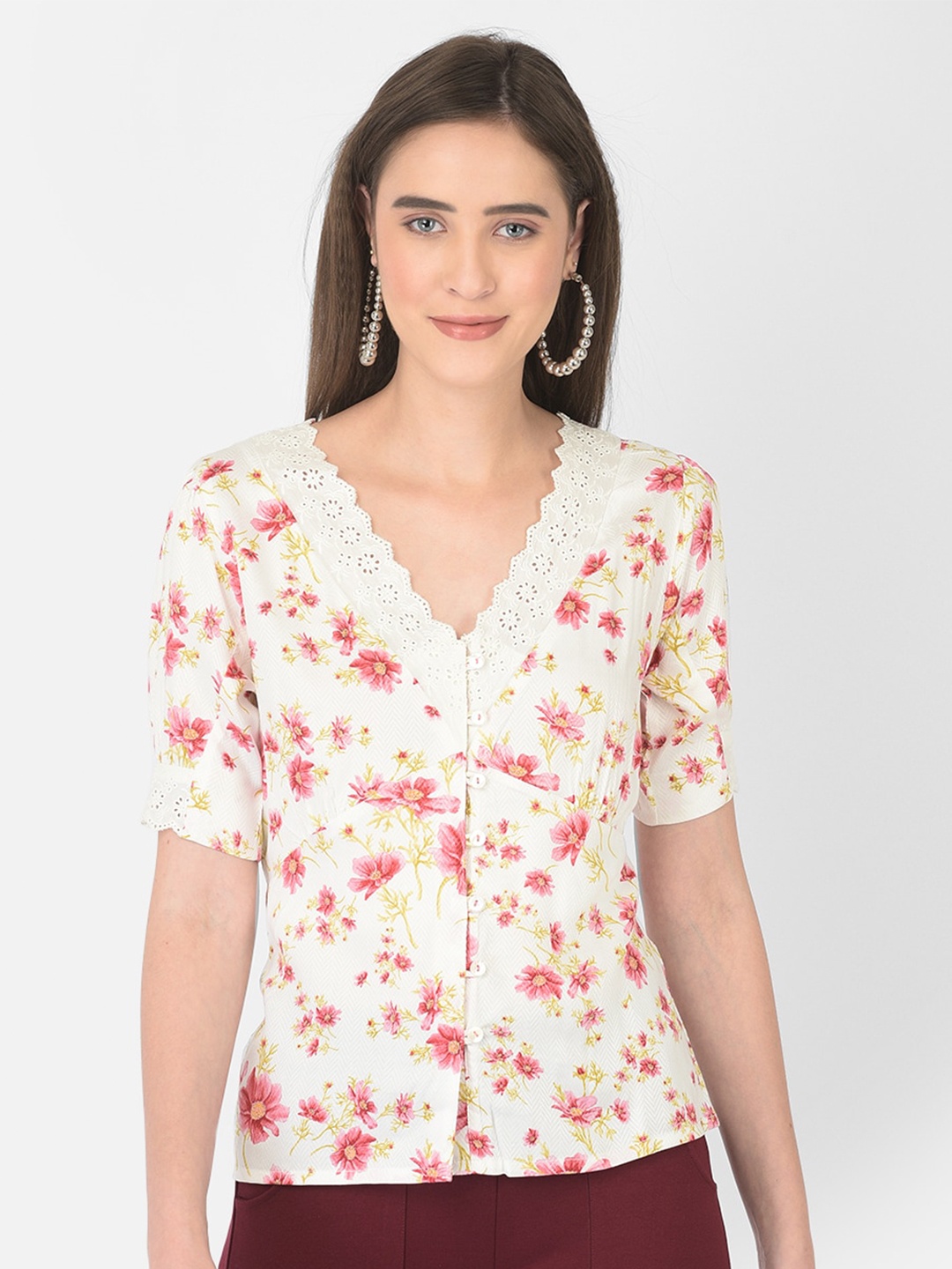 

Latin Quarters Red Floral Print Top