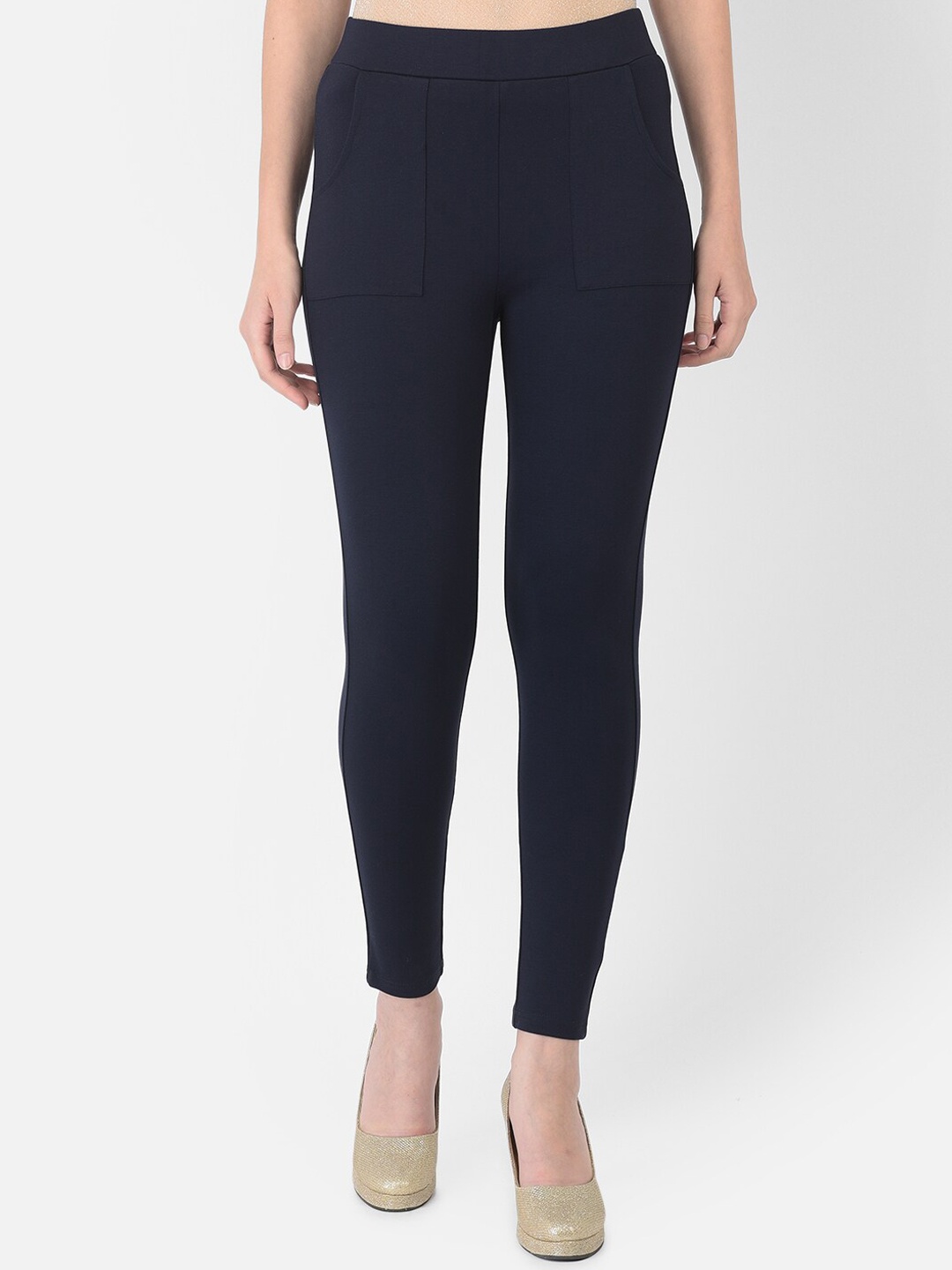 

Latin Quarters Women Navy Blue Solid Ankle Length Leggings