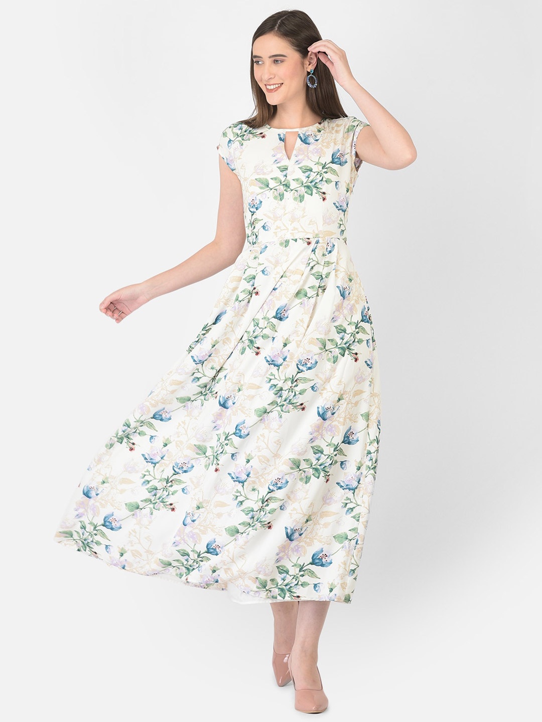 

Latin Quarters Women White Floral Maxi Dress