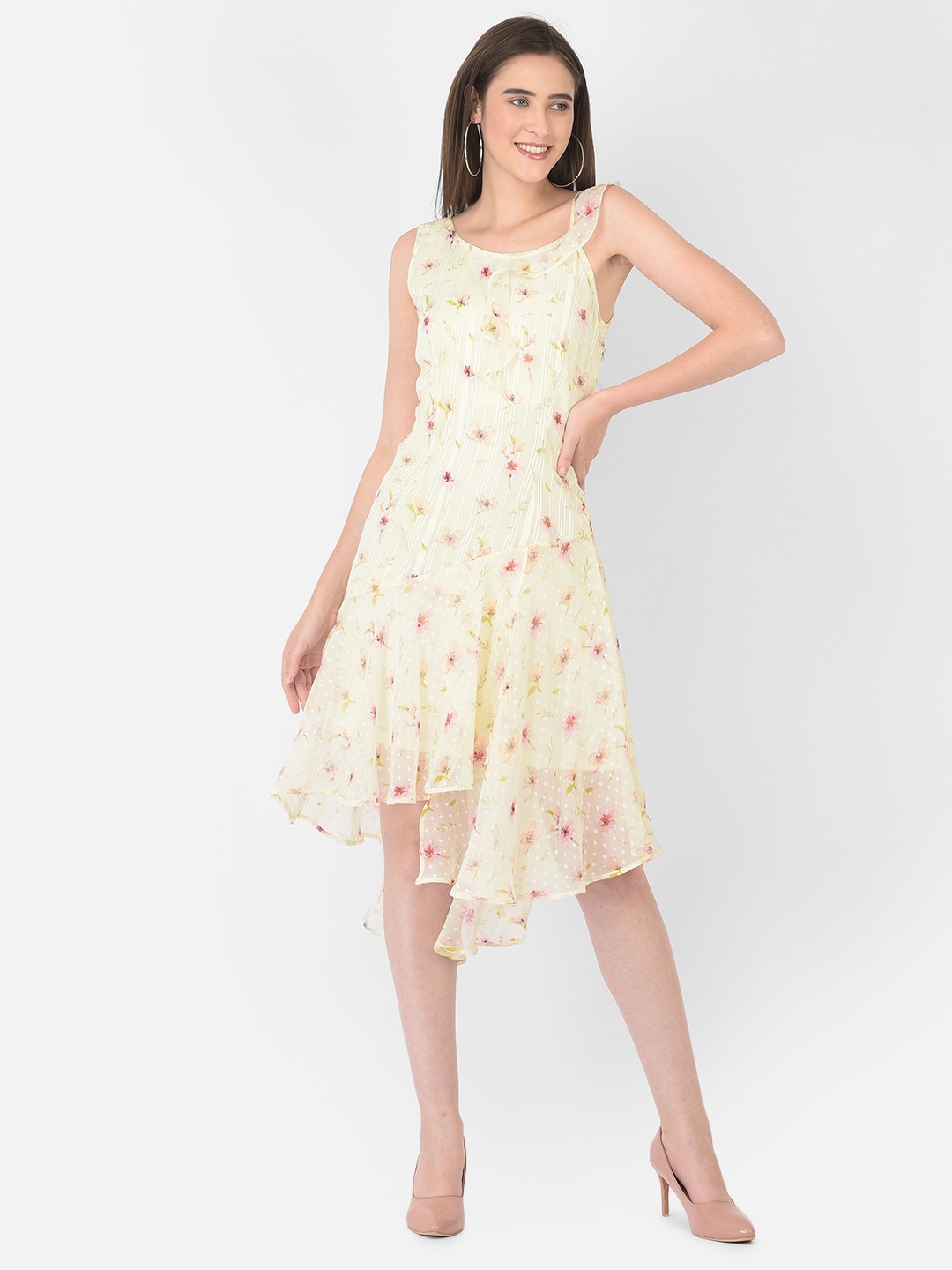 

Latin Quarters Yellow Floral Midi Dress