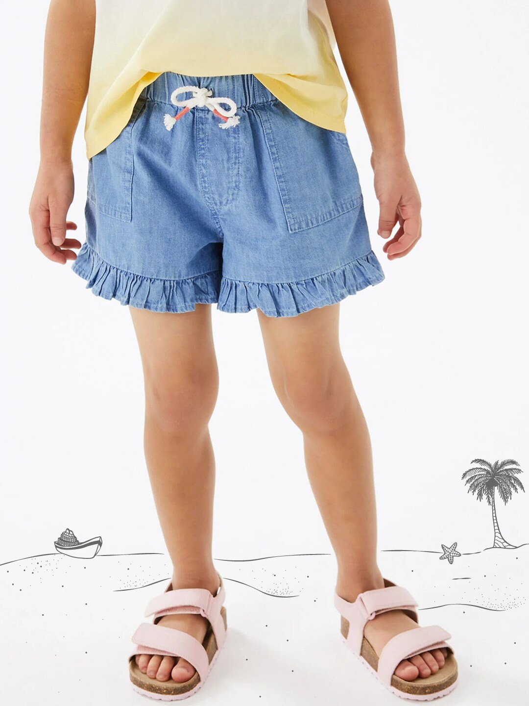 

Marks & Spencer Girls Blue Pure Cotton Denim Shorts