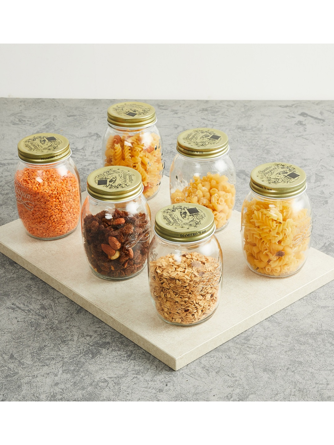

Home Centre Set of 6 Transparent Siattle Preservative Glass Jar