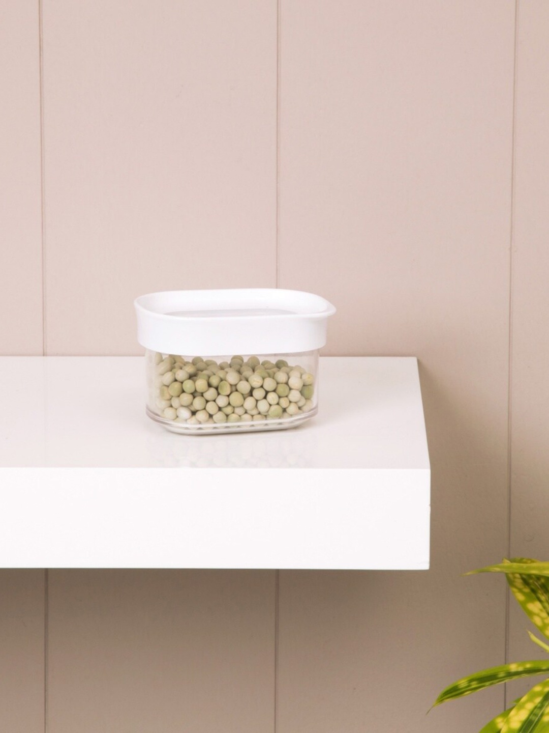 

Home Centre Transparent & White Solid Canister Storage 180 ml