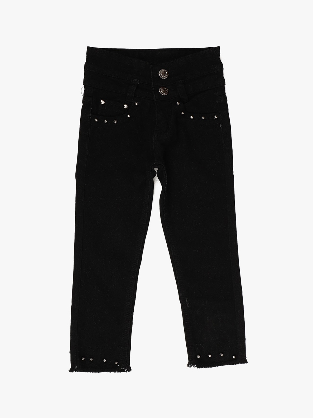 

V-Mart Boys Black Regular Fit Solid Cotton Jeans