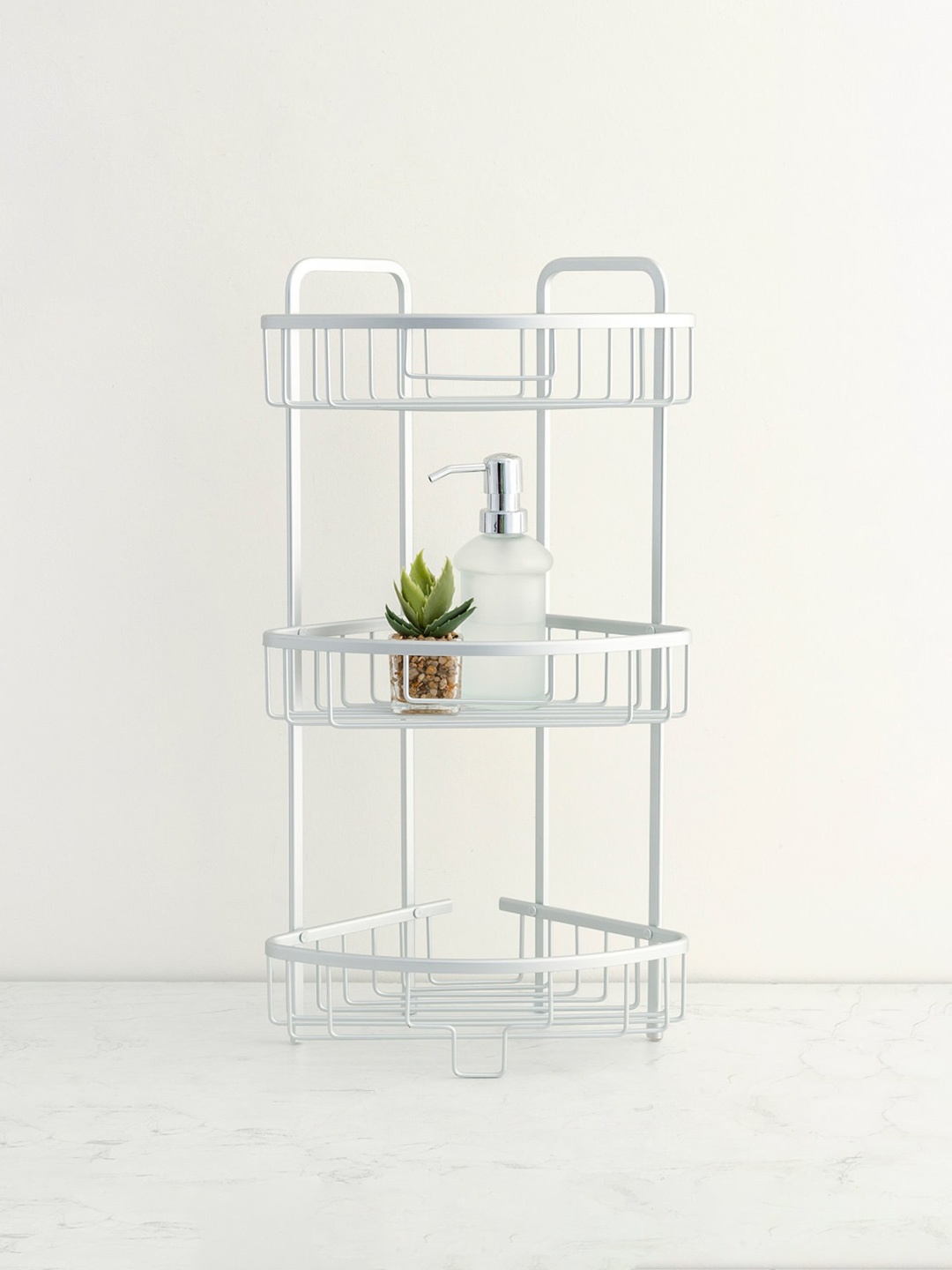 

Home Centre Grey Three-Tier Bathroom Caddy
