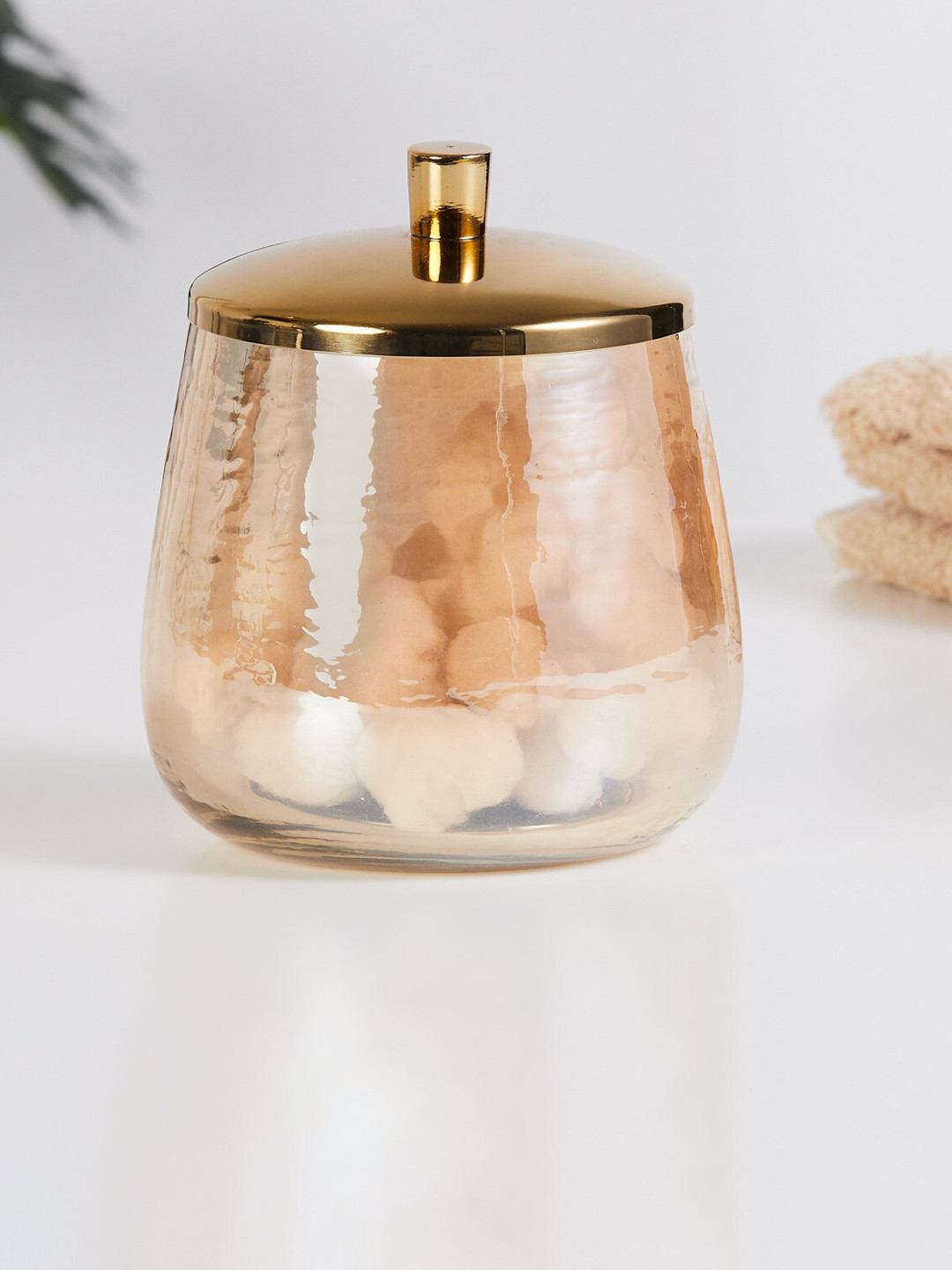 

Home Centre Gold-Toned & Brown Panama-Legacy Solid Glass Bathroom Accessory Holder