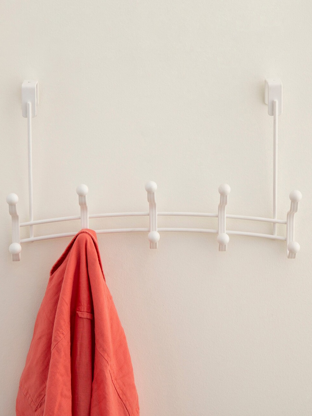 

Home Centre Set of 5 White Solid Over Door Hook Set