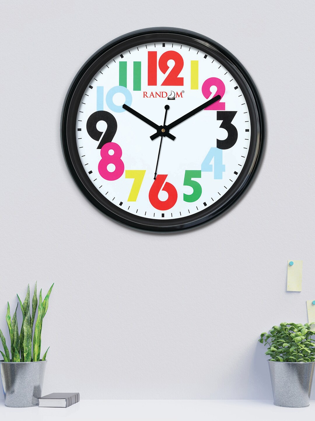 

RANDOM White & Black Printed Contemporary Analogue Wall Clock