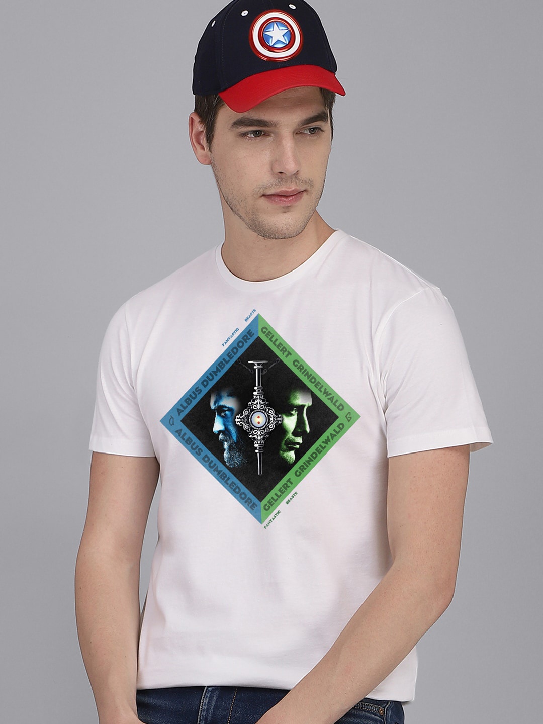 

Free Authority Men White Fantastic Beasts-The Secrets Of Dumbledore Printed Tshirt
