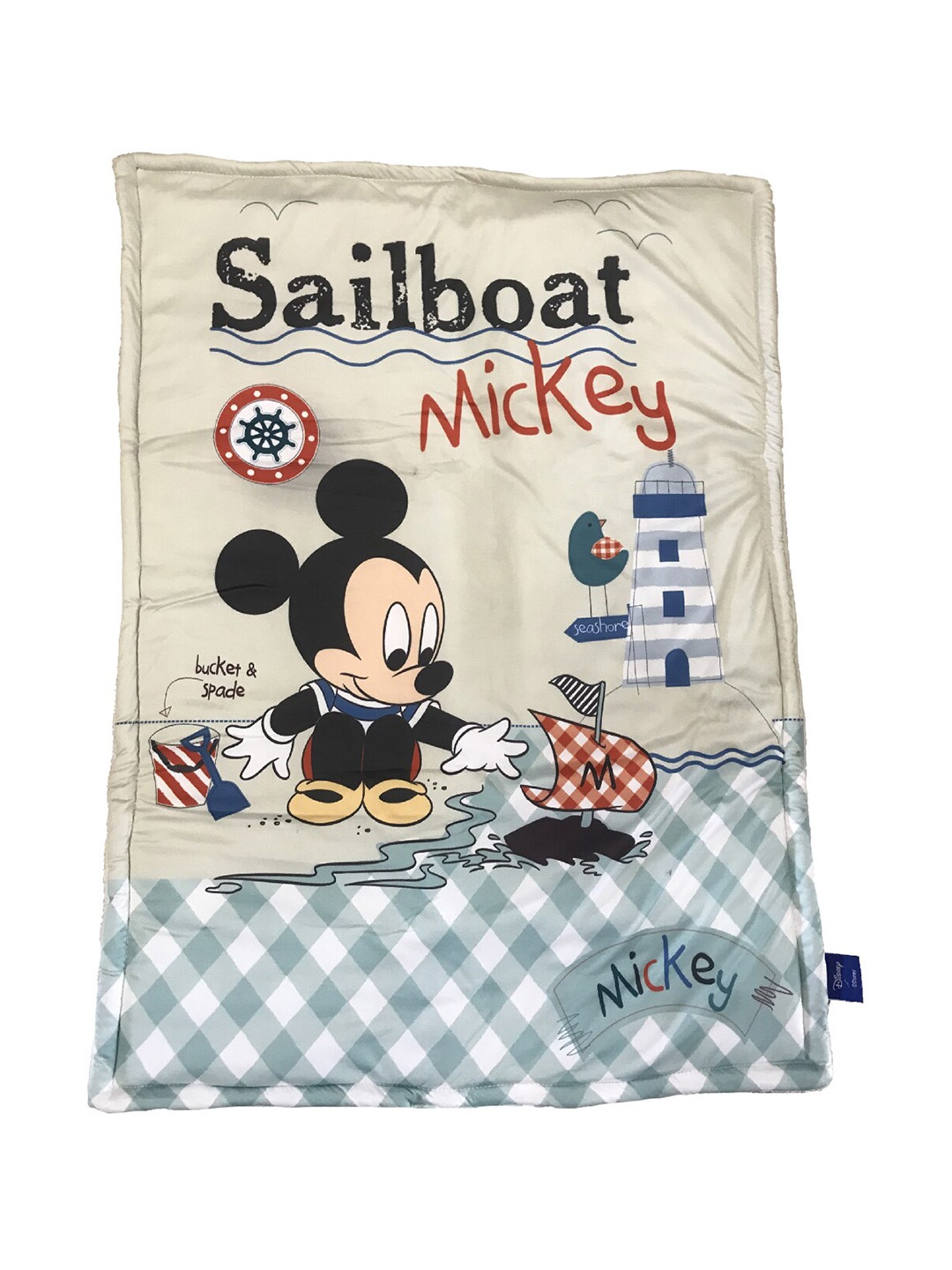 

Disney Infants Off White & Black Mickey Mouse Printed AC Room 110 GSM Fur Single Bed Quilt