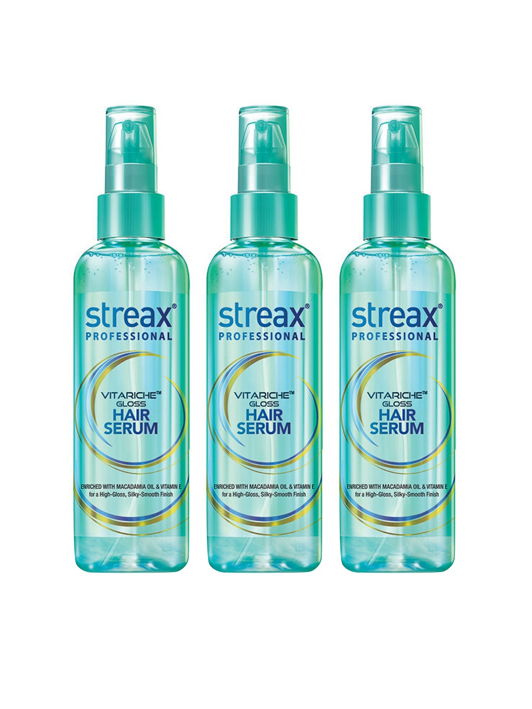 

Streax Professional Set of 3 Vitariche Gloss Hair Serums - 100 ml Each, Sea green