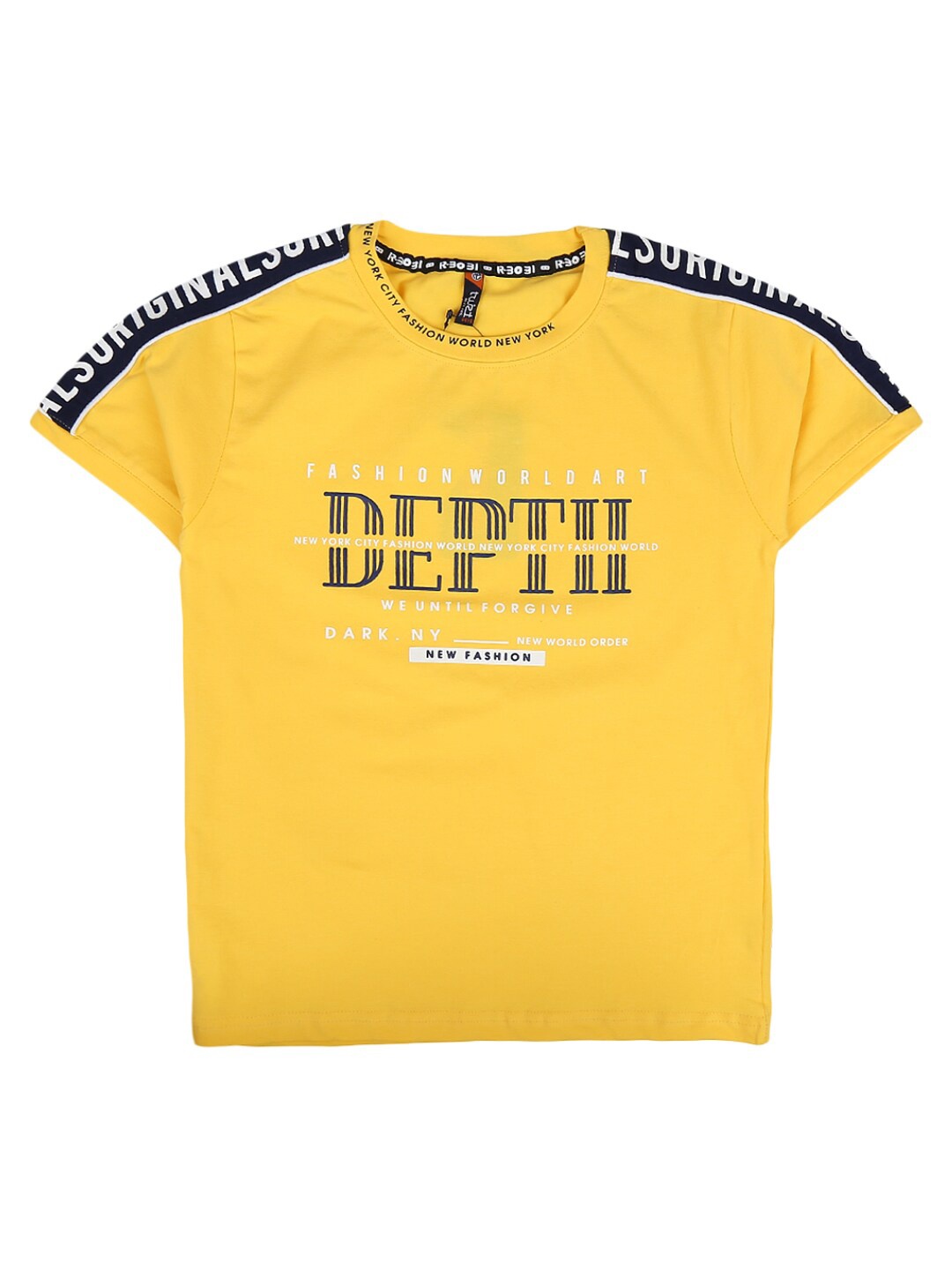 

V-Mart Boys Yellow Typography Printed Applique T-shirt