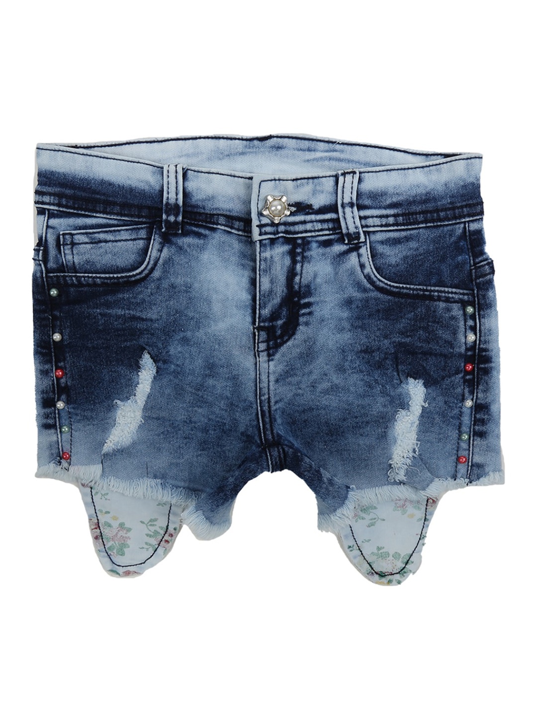 

V-Mart Girls Blue Washed Denim Shorts