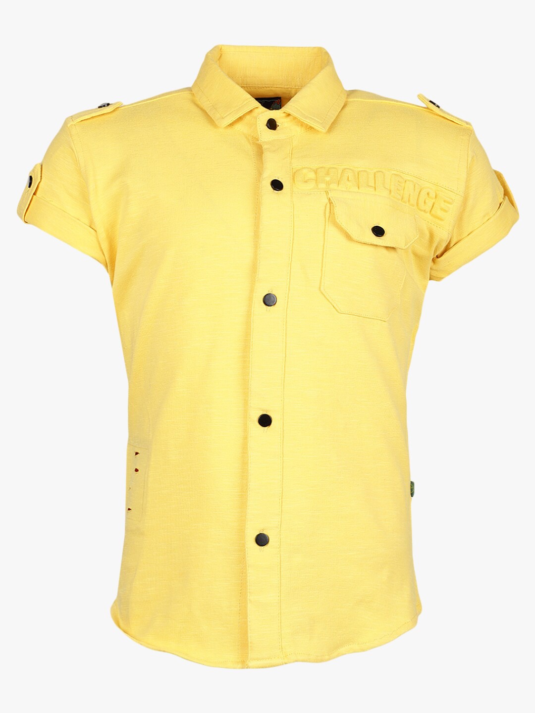 

V-Mart Boys Yellow Standard Regular Fit Solid Cotton Casual Shirt