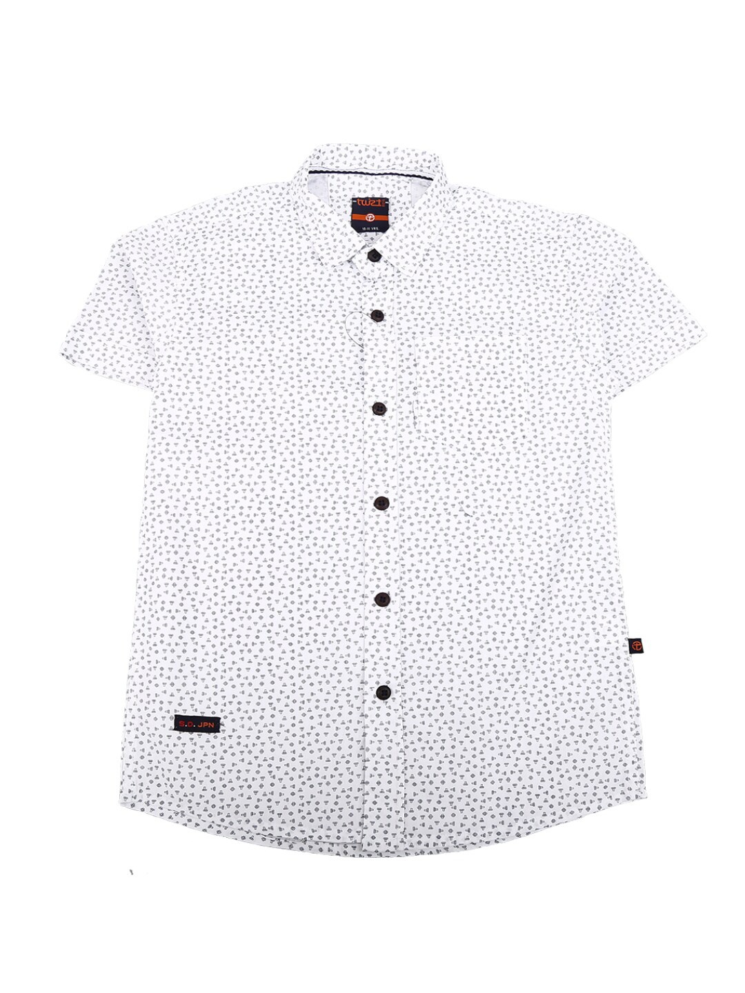 

V-Mart Boys White Standard Regular Fit Printed Cotton Casual Shirt