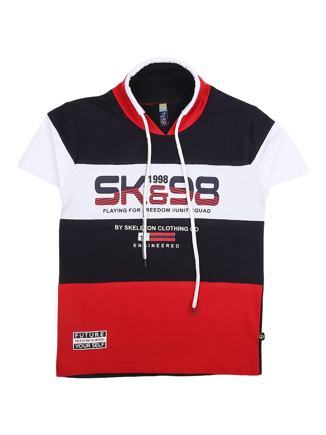 

V-Mart Boys Red & Black Colourblocked Cotton T-shirt