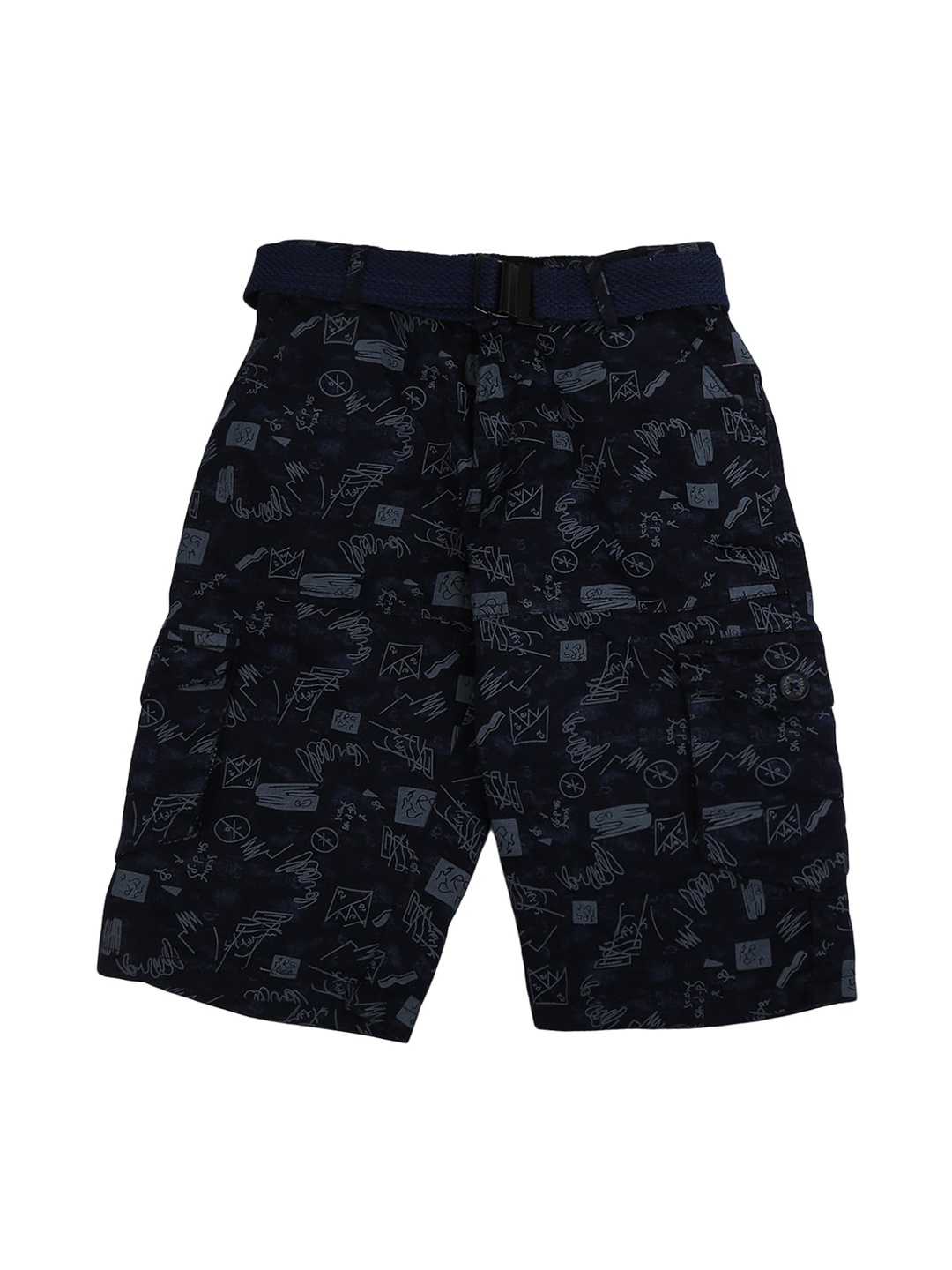 

V-Mart Boys Navy Blue Conversational Printed Shorts