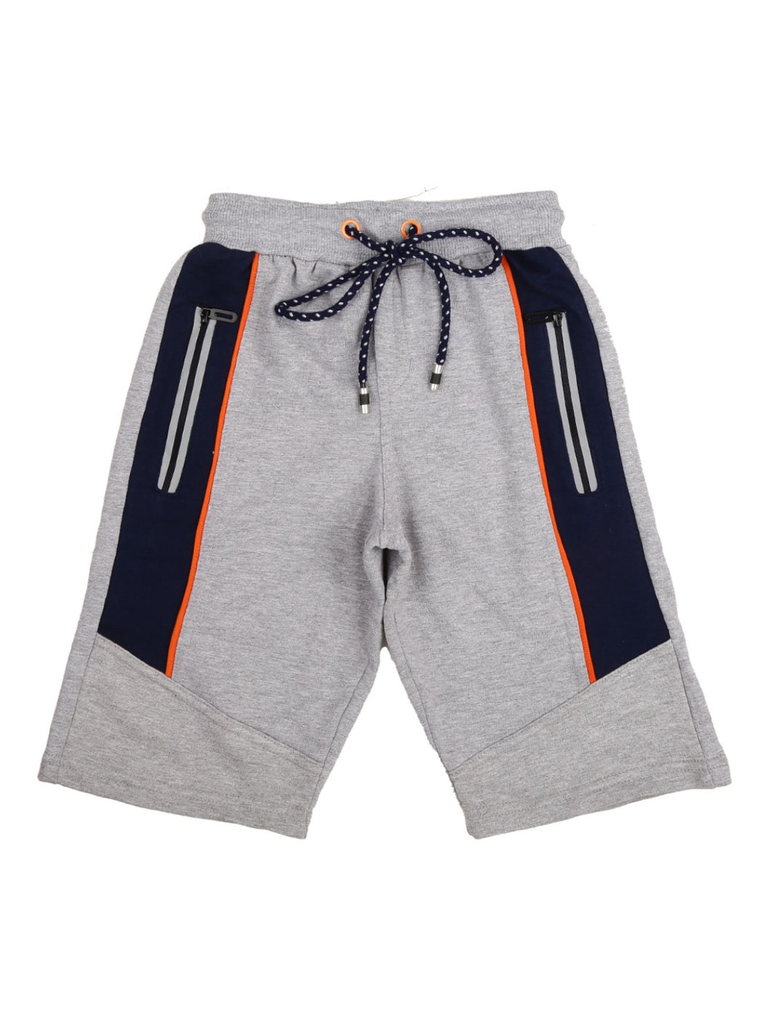 

V-Mart Boys Grey Regular Fit Colourblocked Cotton Shorts