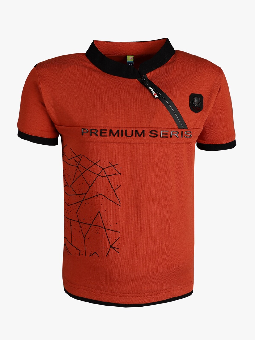 

V-Mart Boys Orange Printed Applique T-shirt