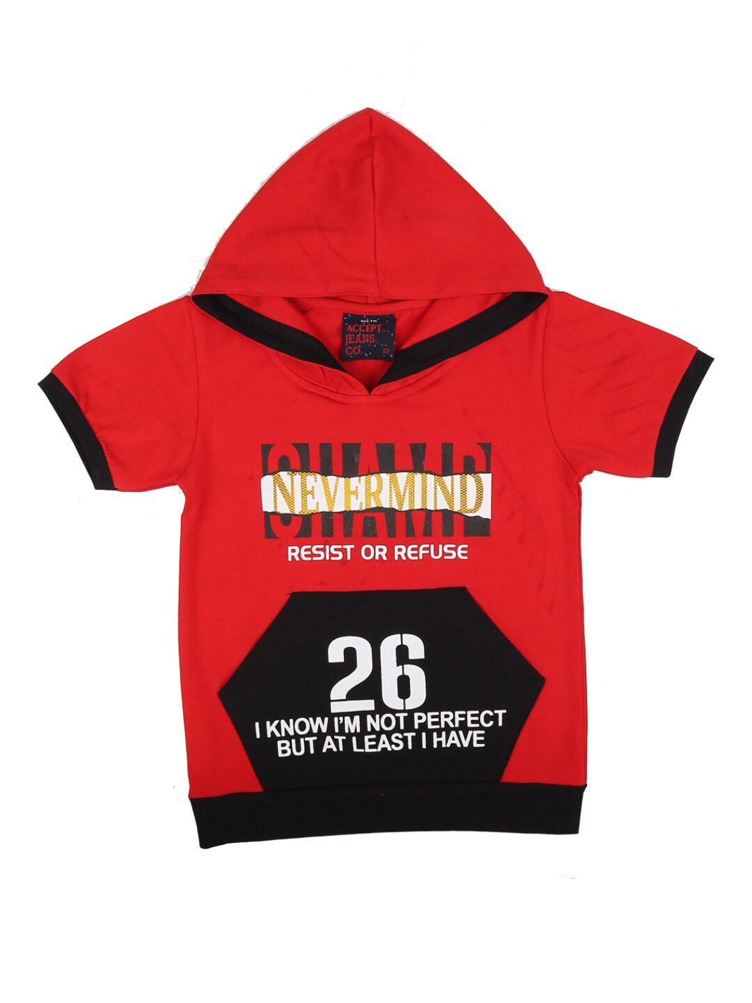 

V-Mart Boys Red Typography Printed Cotton T-shirt