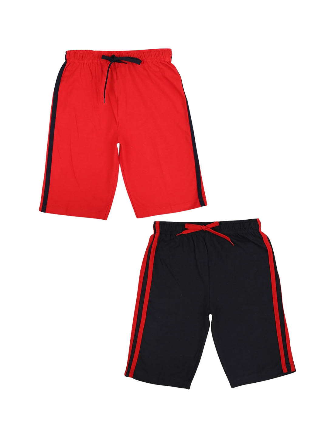 

V-Mart Boys Black & Red Regular Shorts Pack Of 2