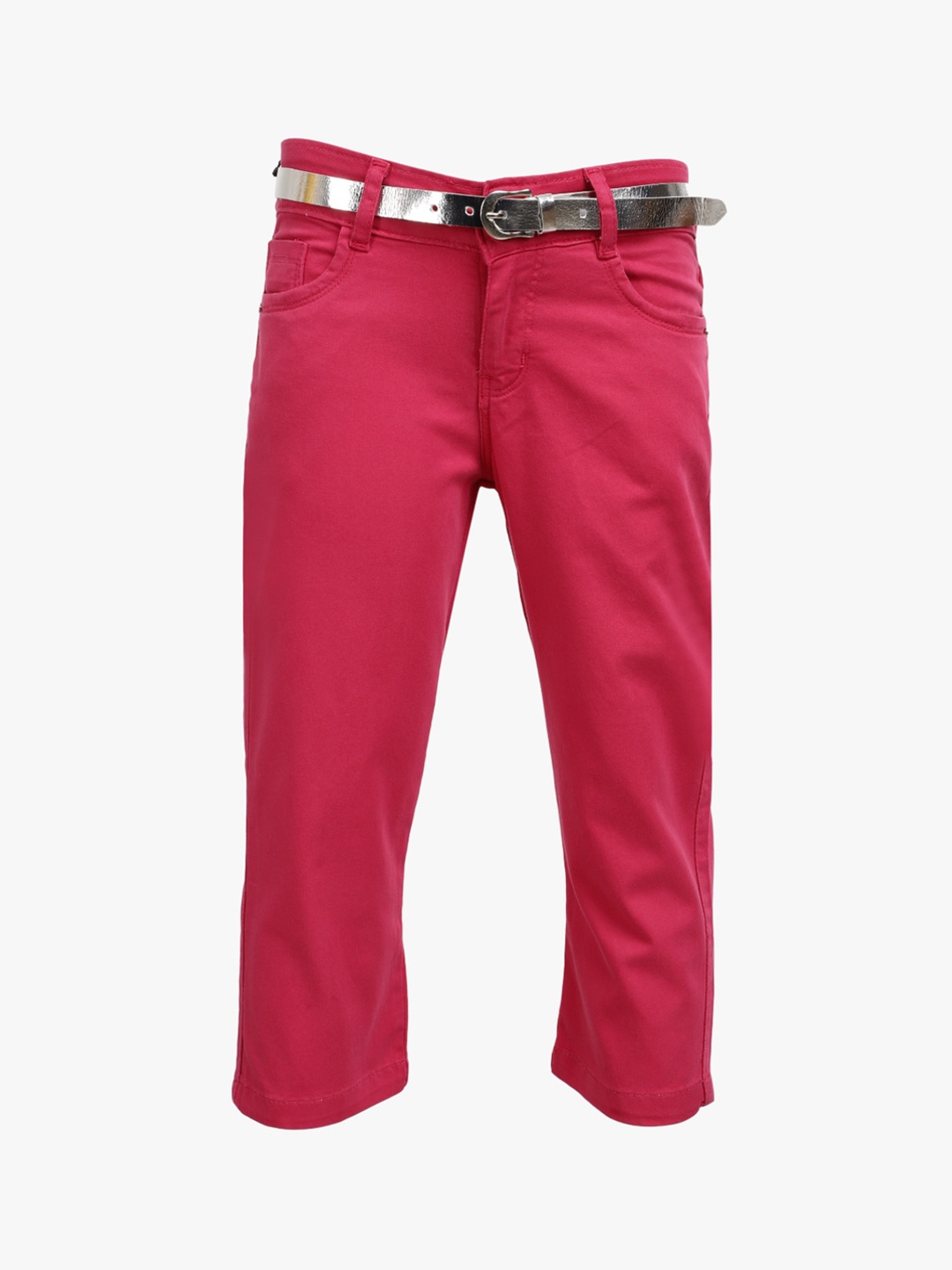 

V-Mart Girls Fuchsia Pink Solid Cotton Capris