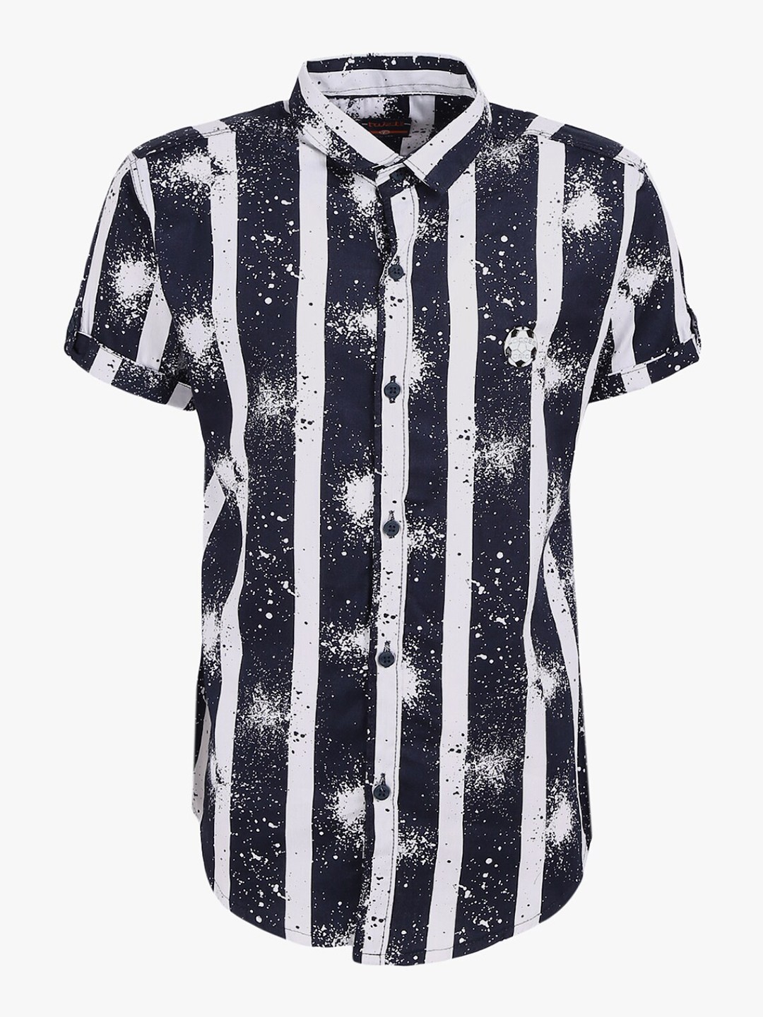 

V-Mart Boys Blue Standard Printed Stripes Casual Shirt