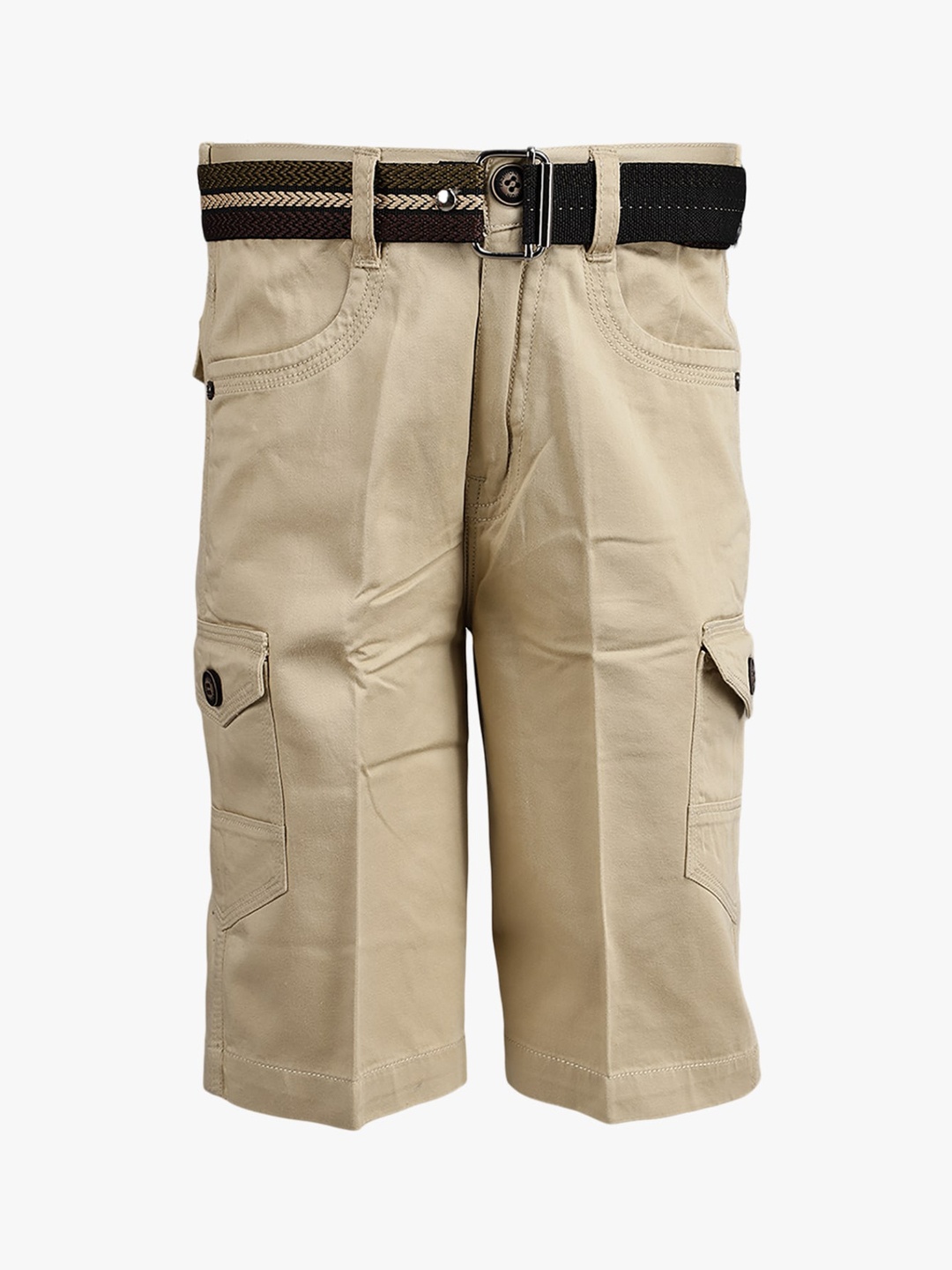 

V-Mart Boys Beige Solid Cotton Cargo Shorts