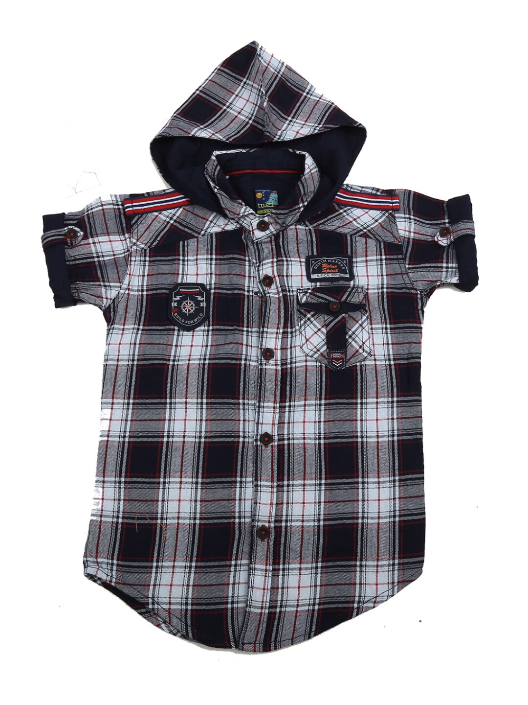 

V-Mart Boys Navy Blue & White Standard Tartan Checked Casual Shirt