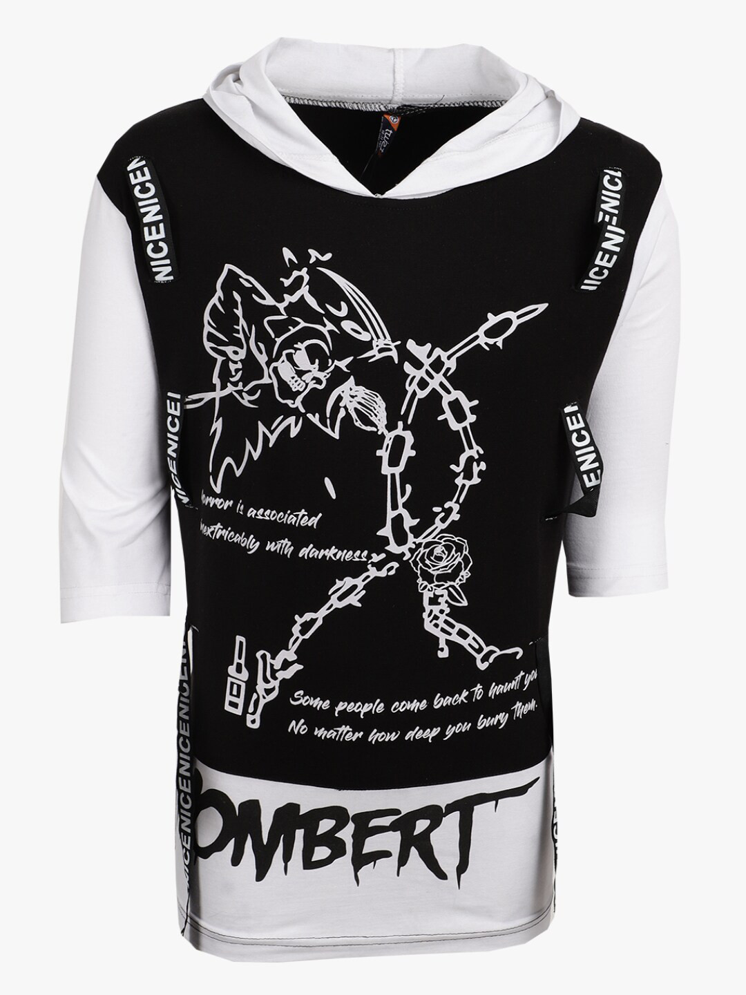 

V-Mart Boys Black Graphic Printed Cotton T-shirt