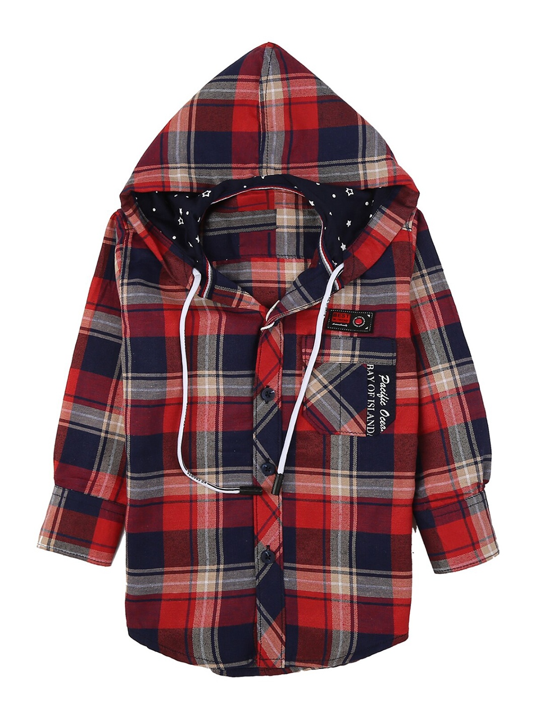 

V-Mart Boys Red & Navy Blue Standard Tartan Checked Casual Shirt