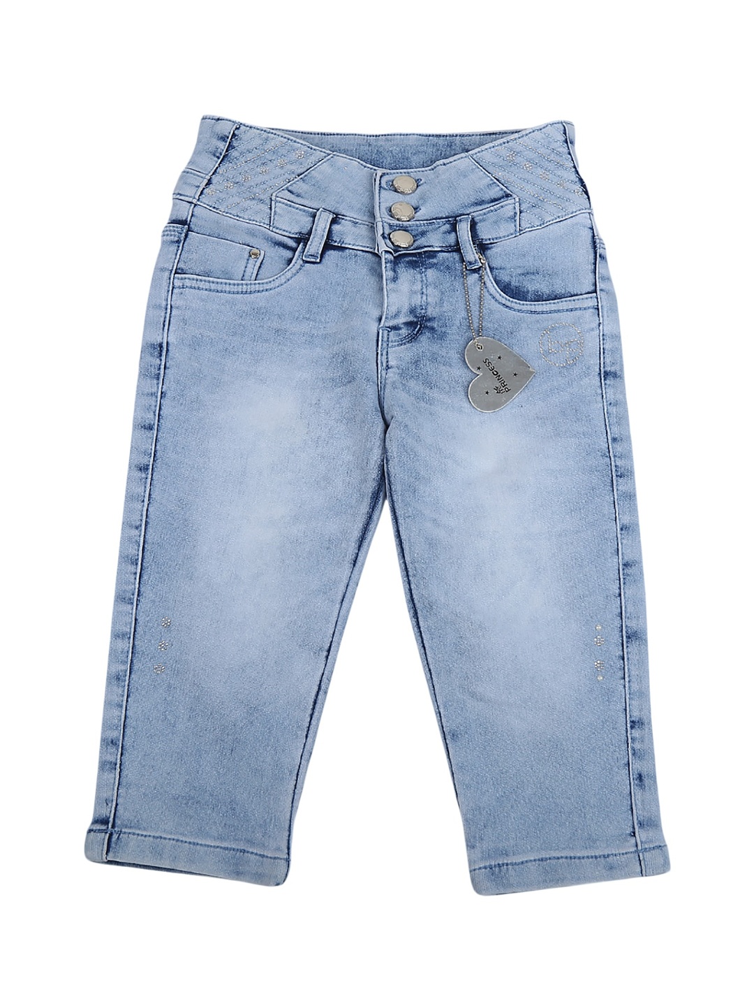 

V-Mart Girls Blue Washed Denim Shorts