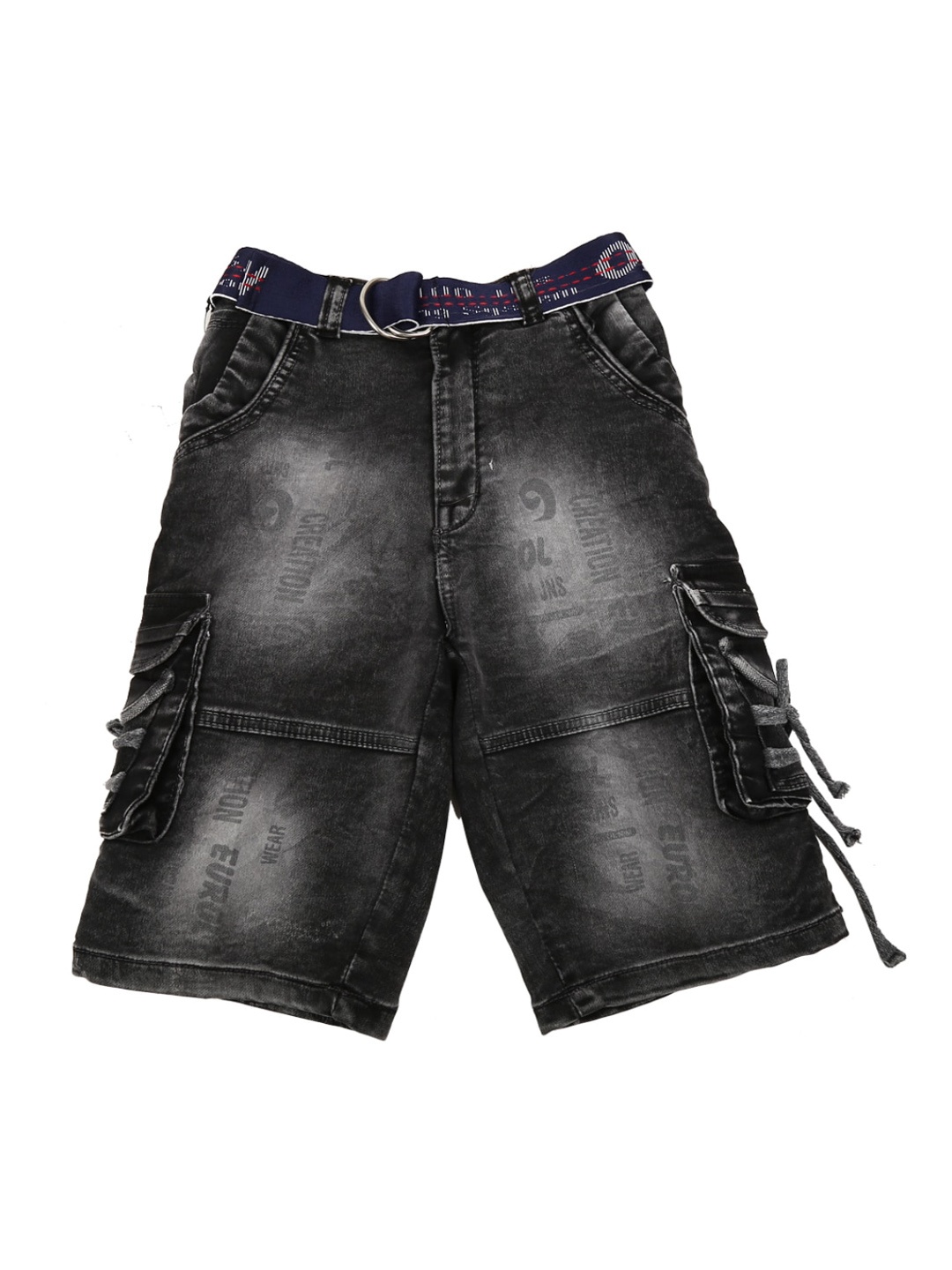 

V-Mart Boys Grey Washed Denim Shorts