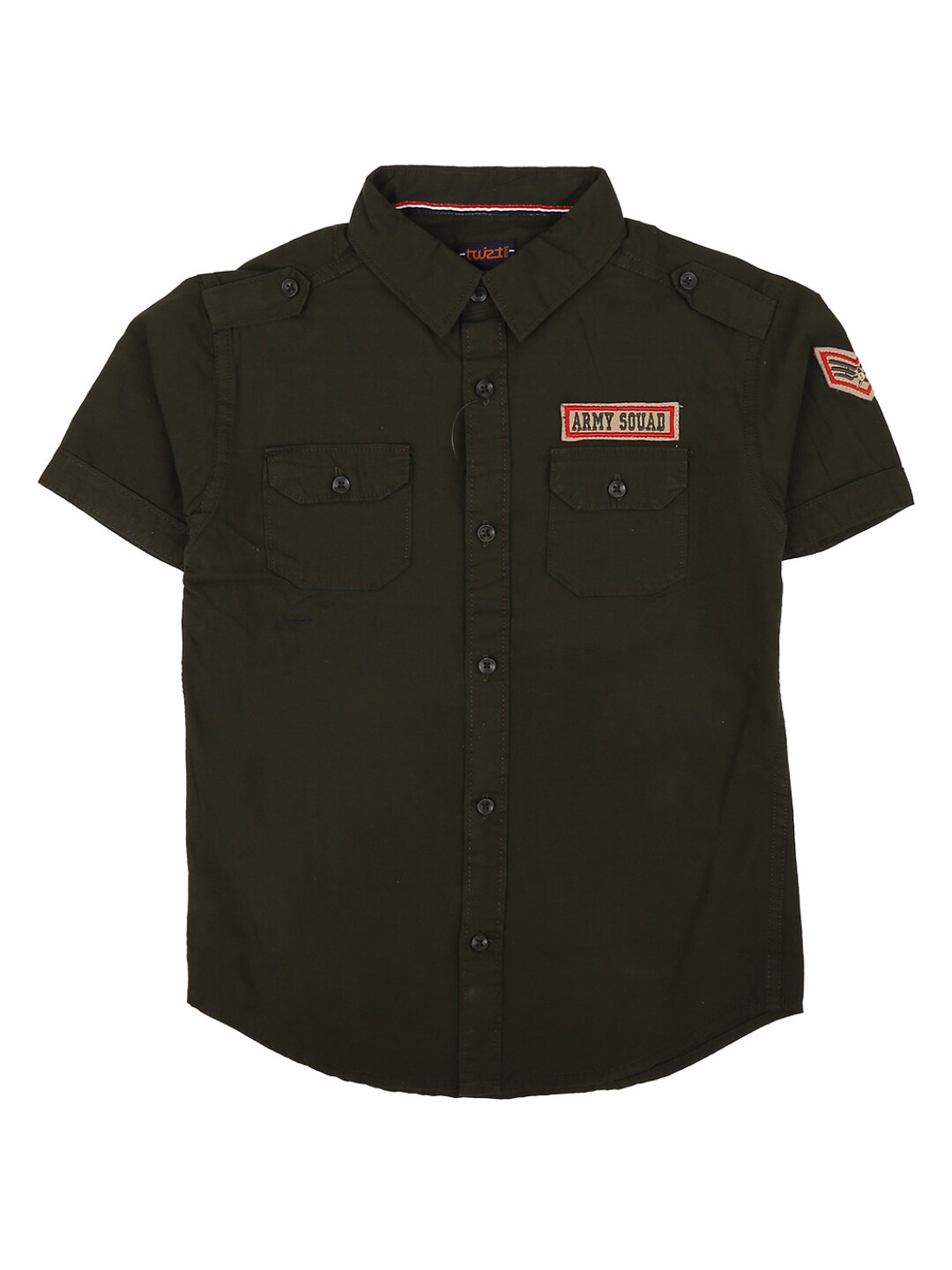 

V-Mart Boys Olive Green Standard Casual Shirt