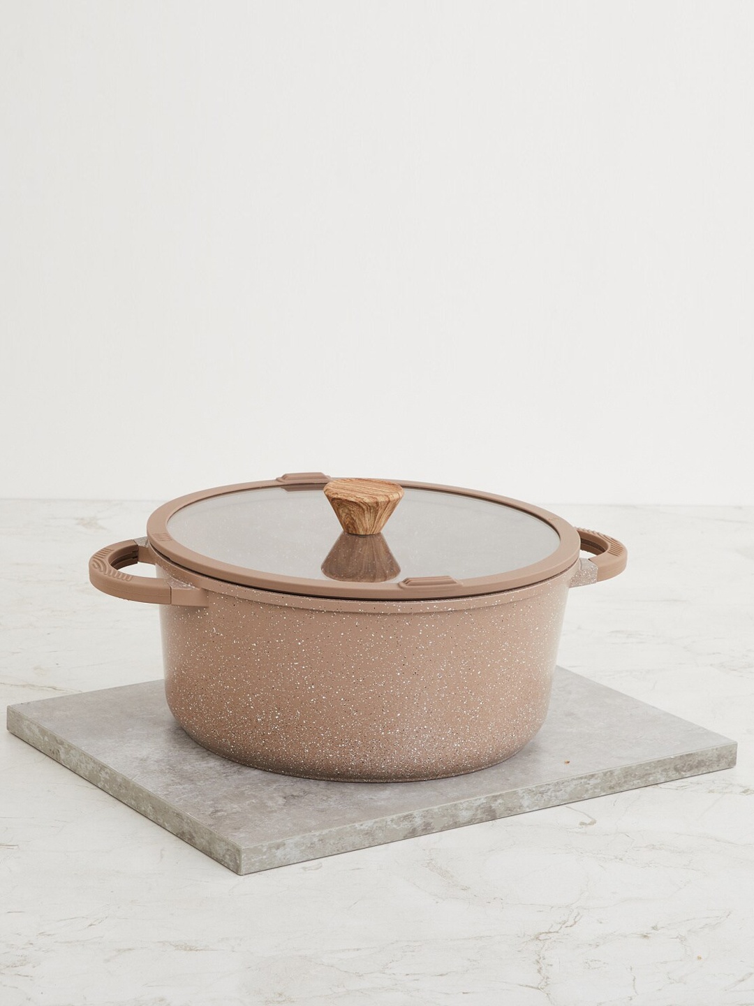 

Home Centre Beige Aluminium Casserole with Silicon Lid