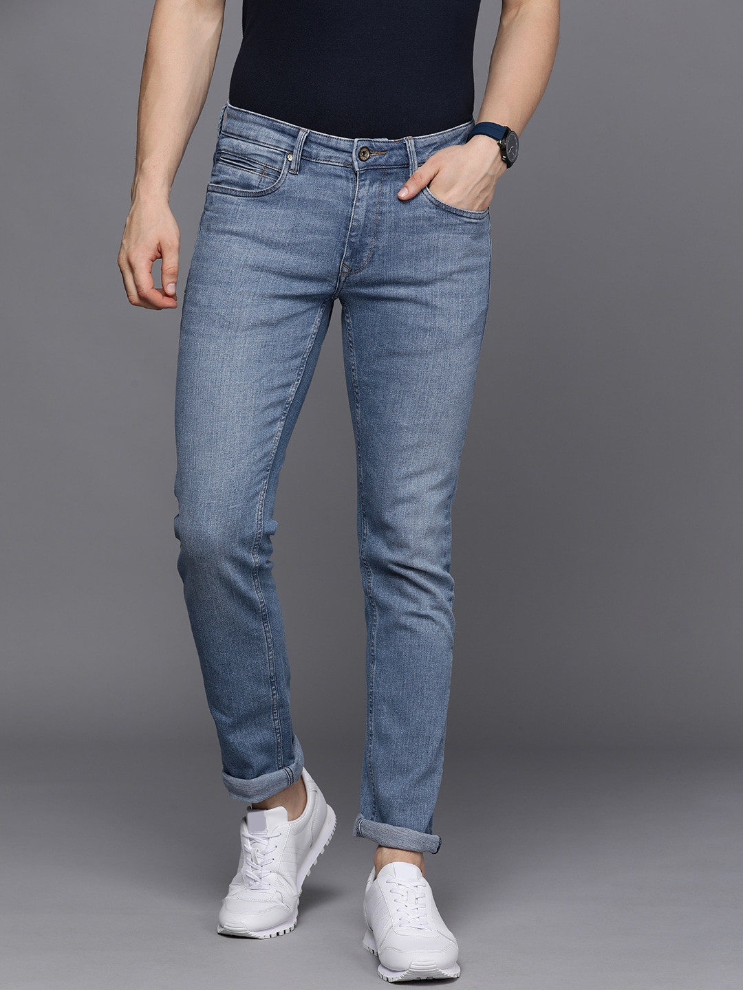

Louis Philippe Jeans Men Blue Slim Fit Light Fade Stretchable Jeans