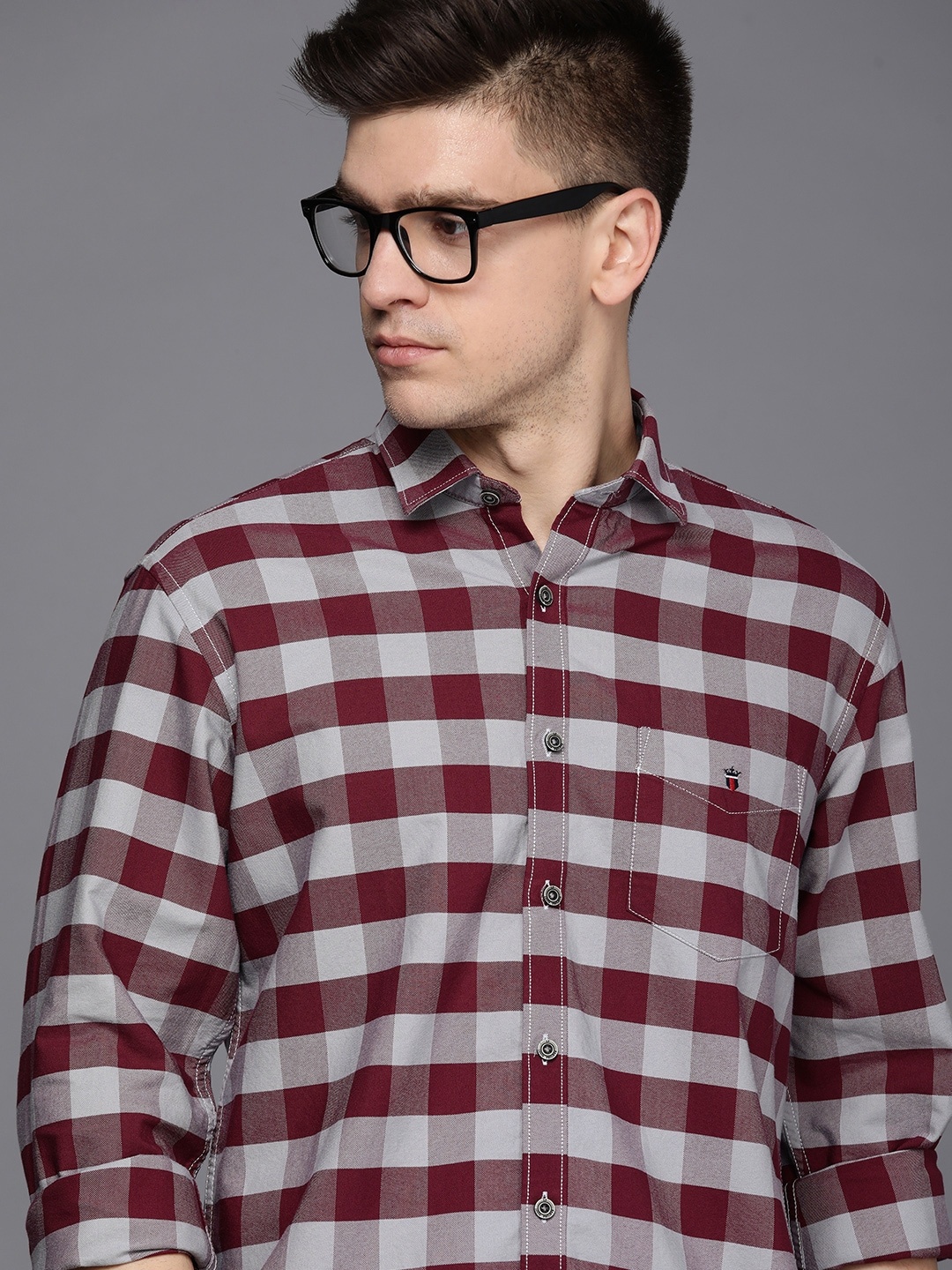 

Louis Philippe Sport Men Maroon Slim Fit Buffalo Checks Casual Shirt