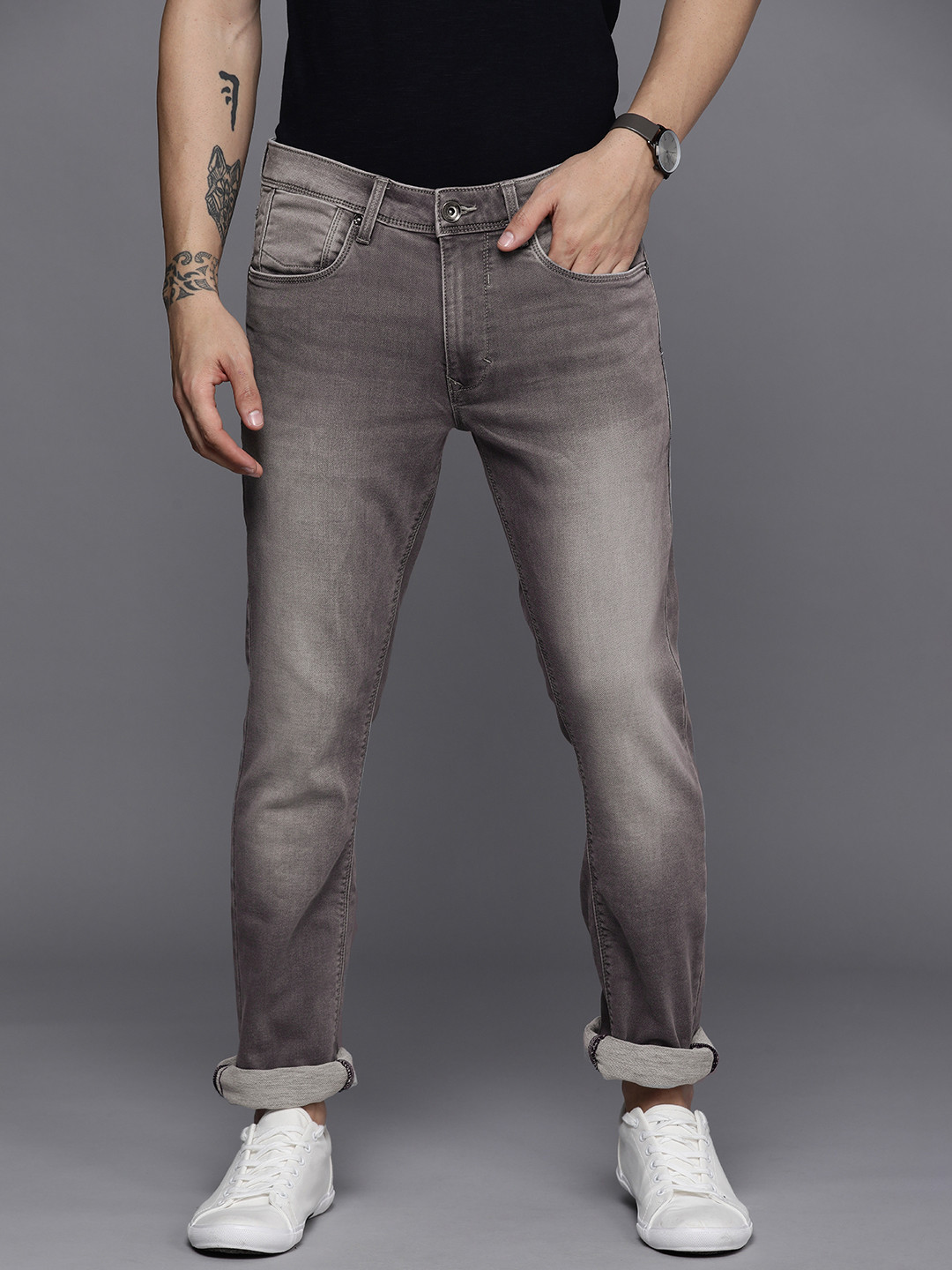 

Louis Philippe Jeans Men Grey Skinny Fit Light Fade Stretchable Jeans