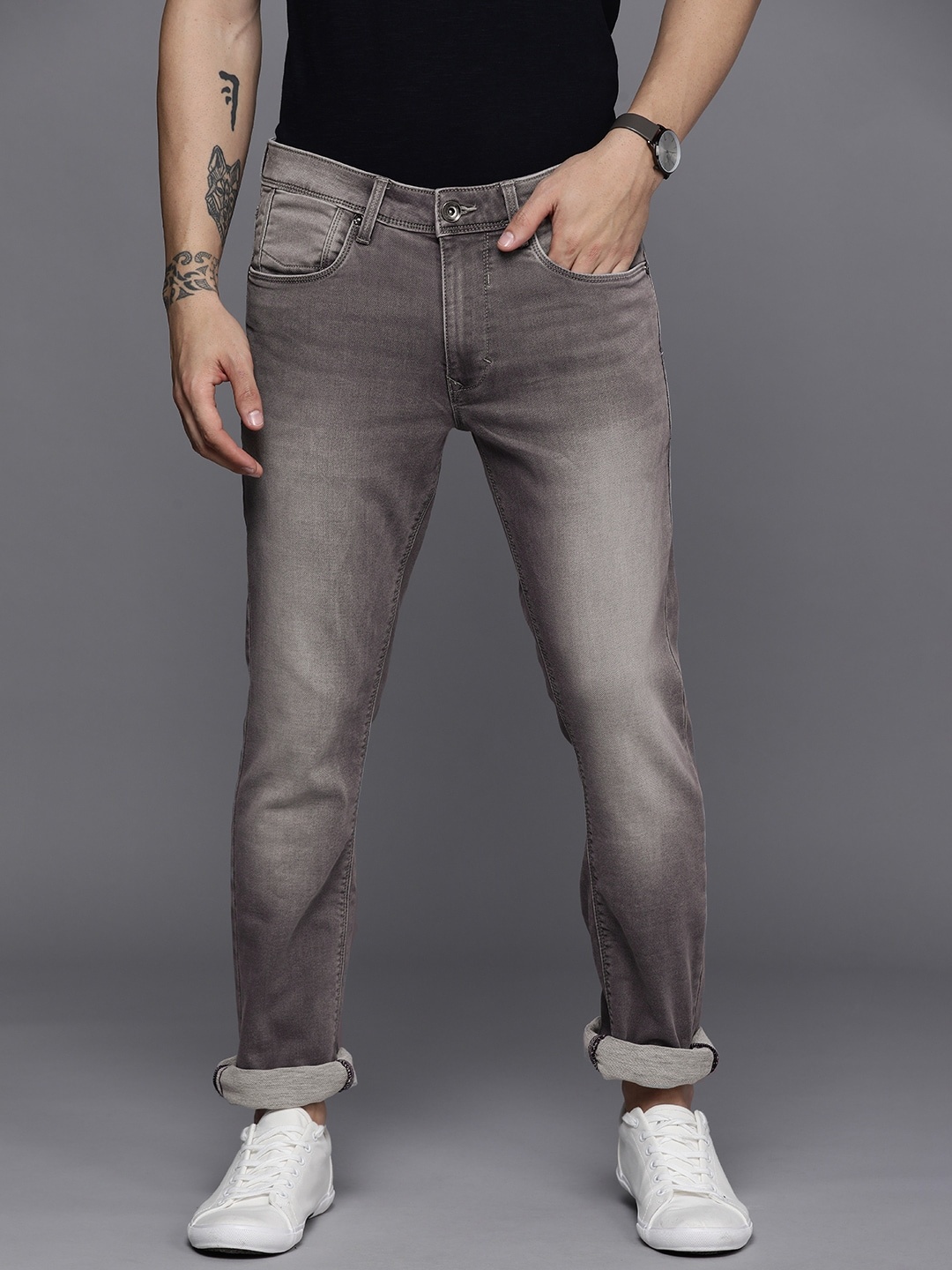 

Louis Philippe Jeans Men Grey Skinny Fit Light Fade Stretchable Jeans