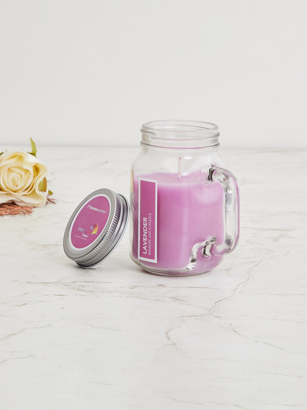 

Home Centre Purple Mason Jar Scented Candle