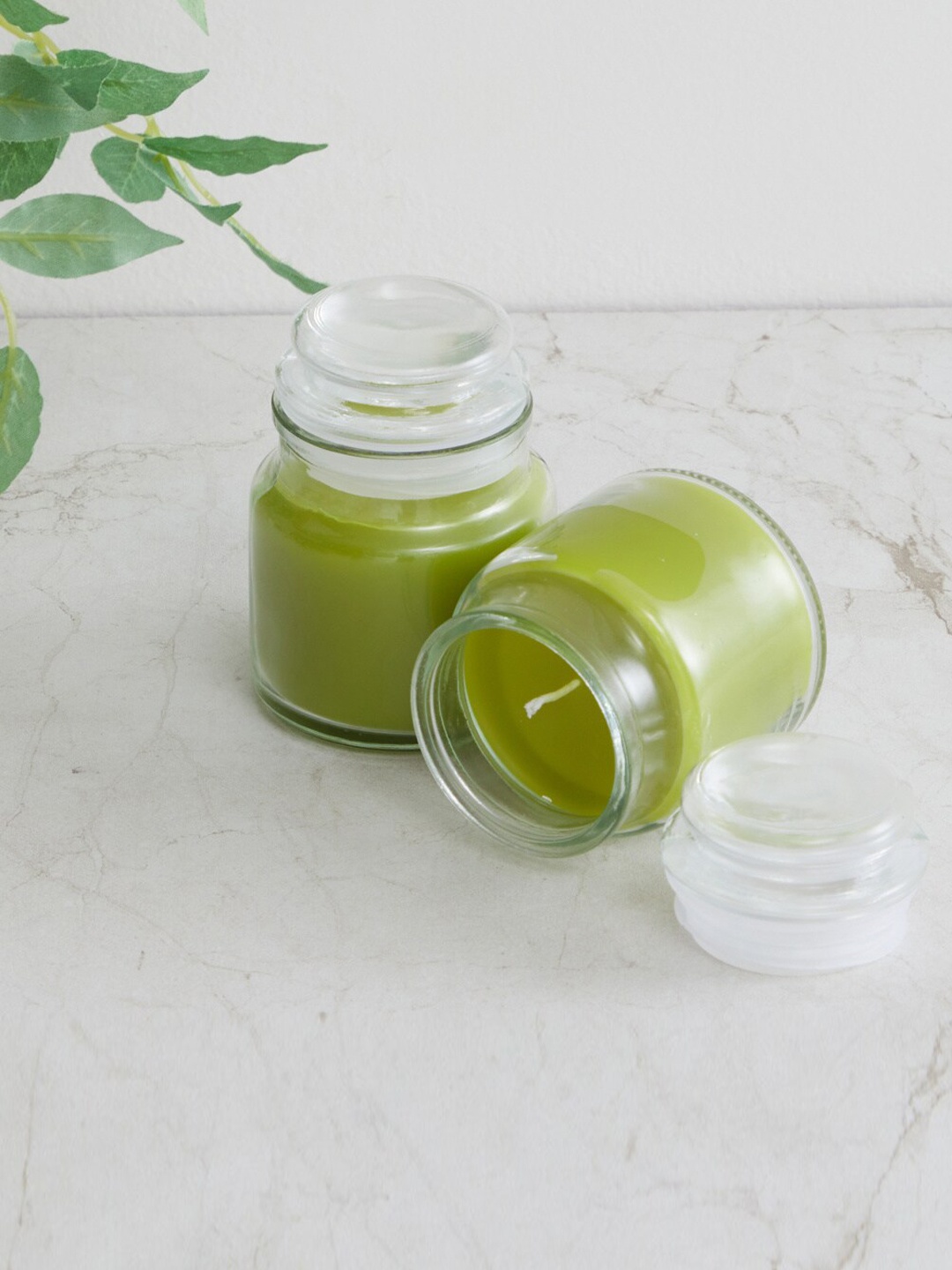 

Home Centre Green Set of 2 Colour Connect Jasmine Yankee Jar Candle With Lid