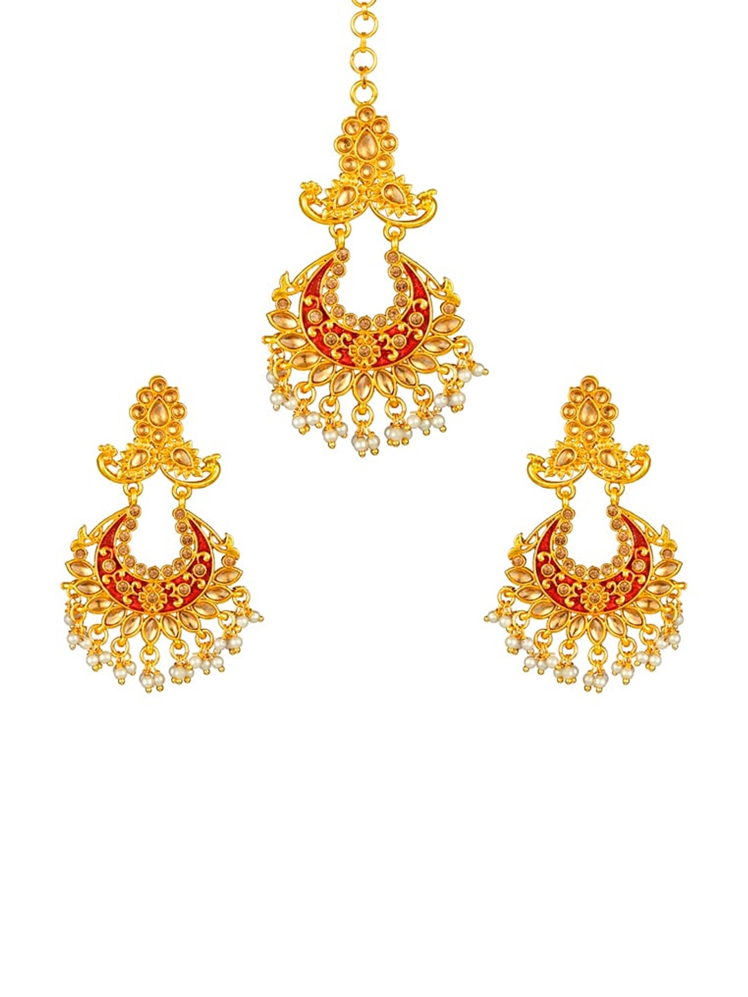 

Kord Store Gold-Plated & Kundan Studded Jewellery Set