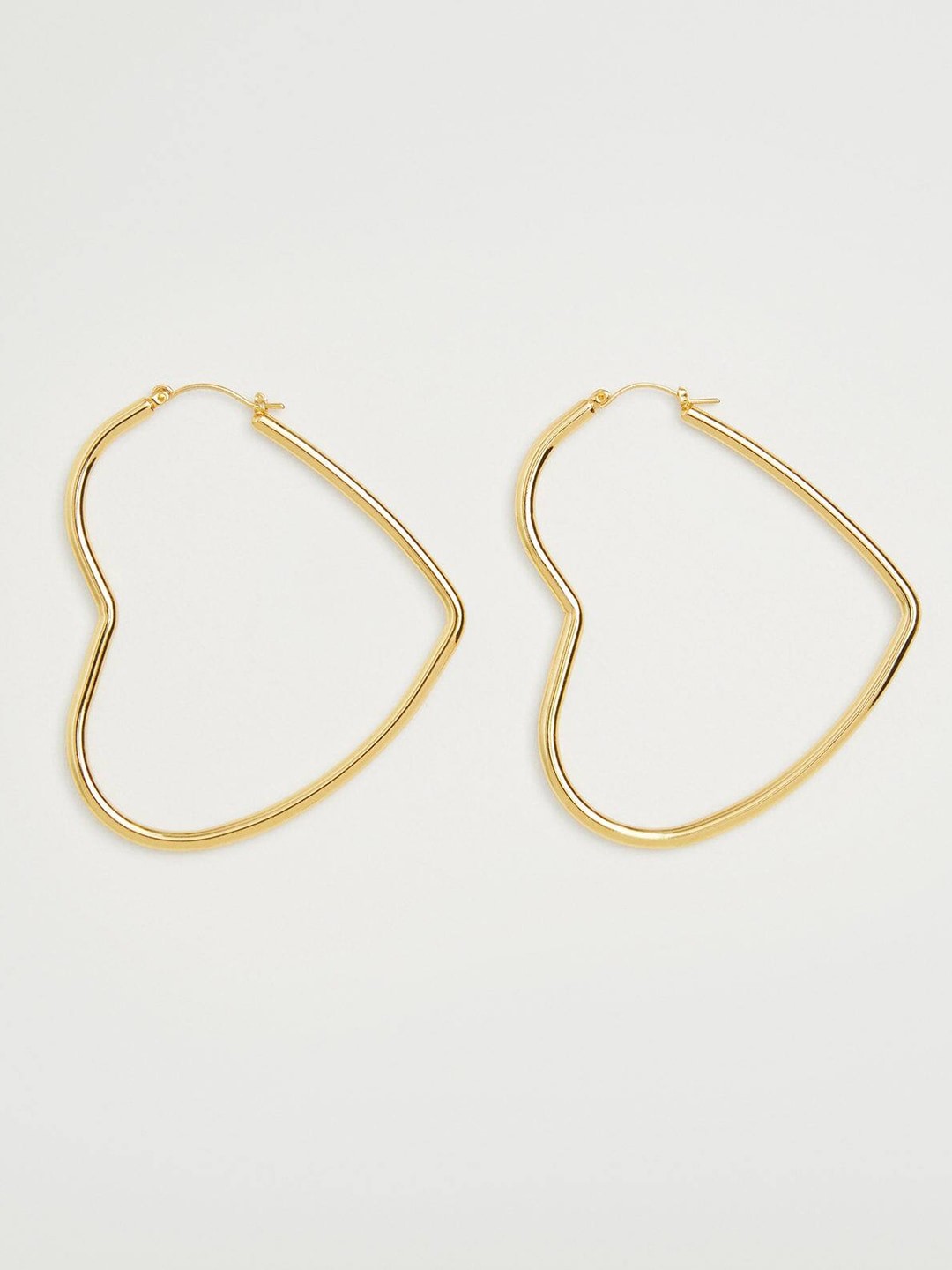 

MANGO Gold-Toned Heart Shaped Drop Earrings