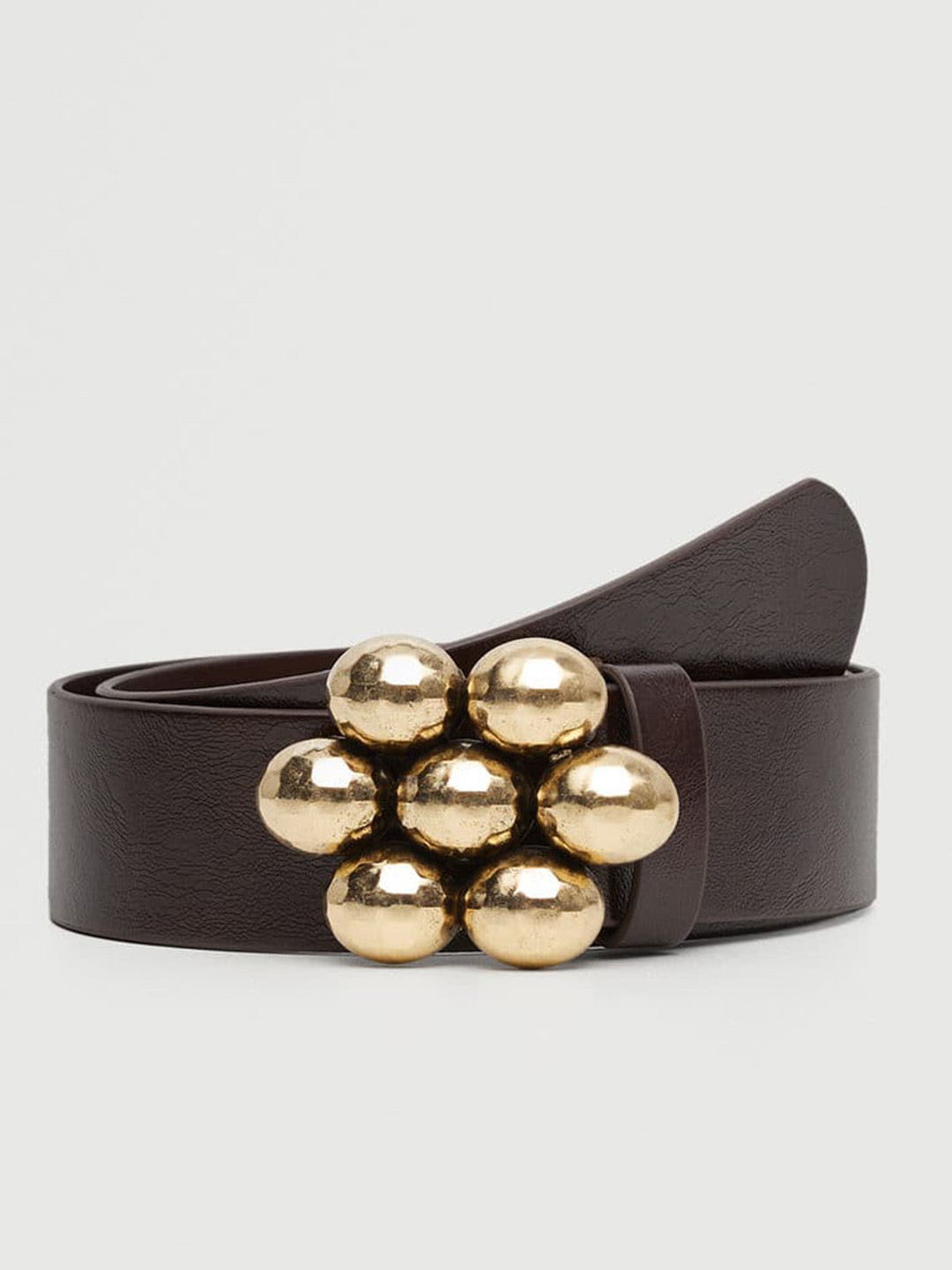 

MANGO Women Coffee Brown Solid Belt