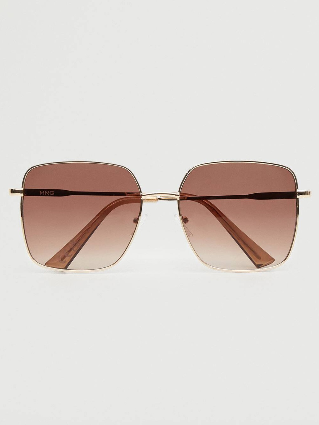 

MANGO Women Brown Lens & Gold-Toned Rectangle Sunglasses with UV Protected Lens