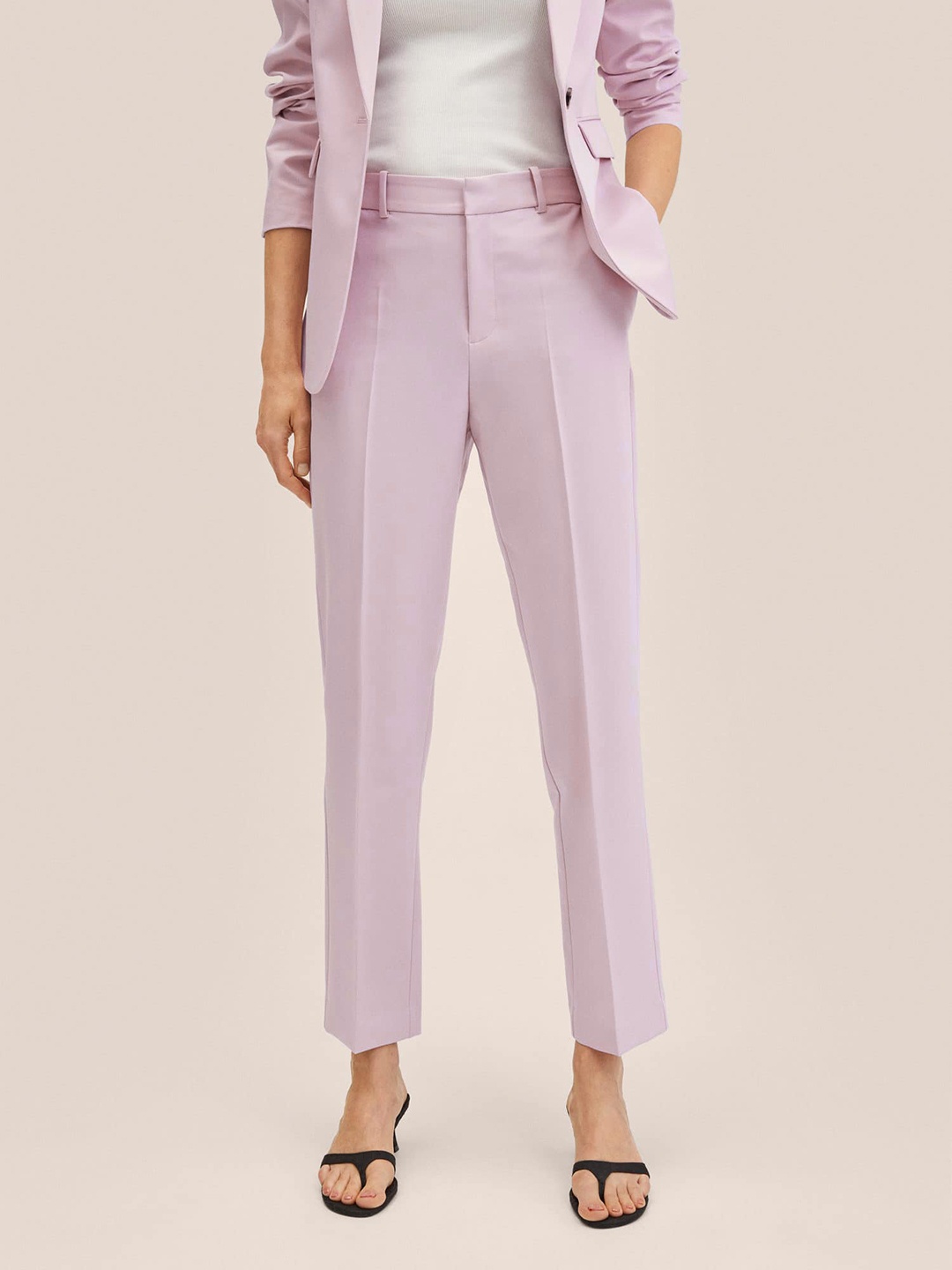 

MANGO Women Lavender Pleated Trousers