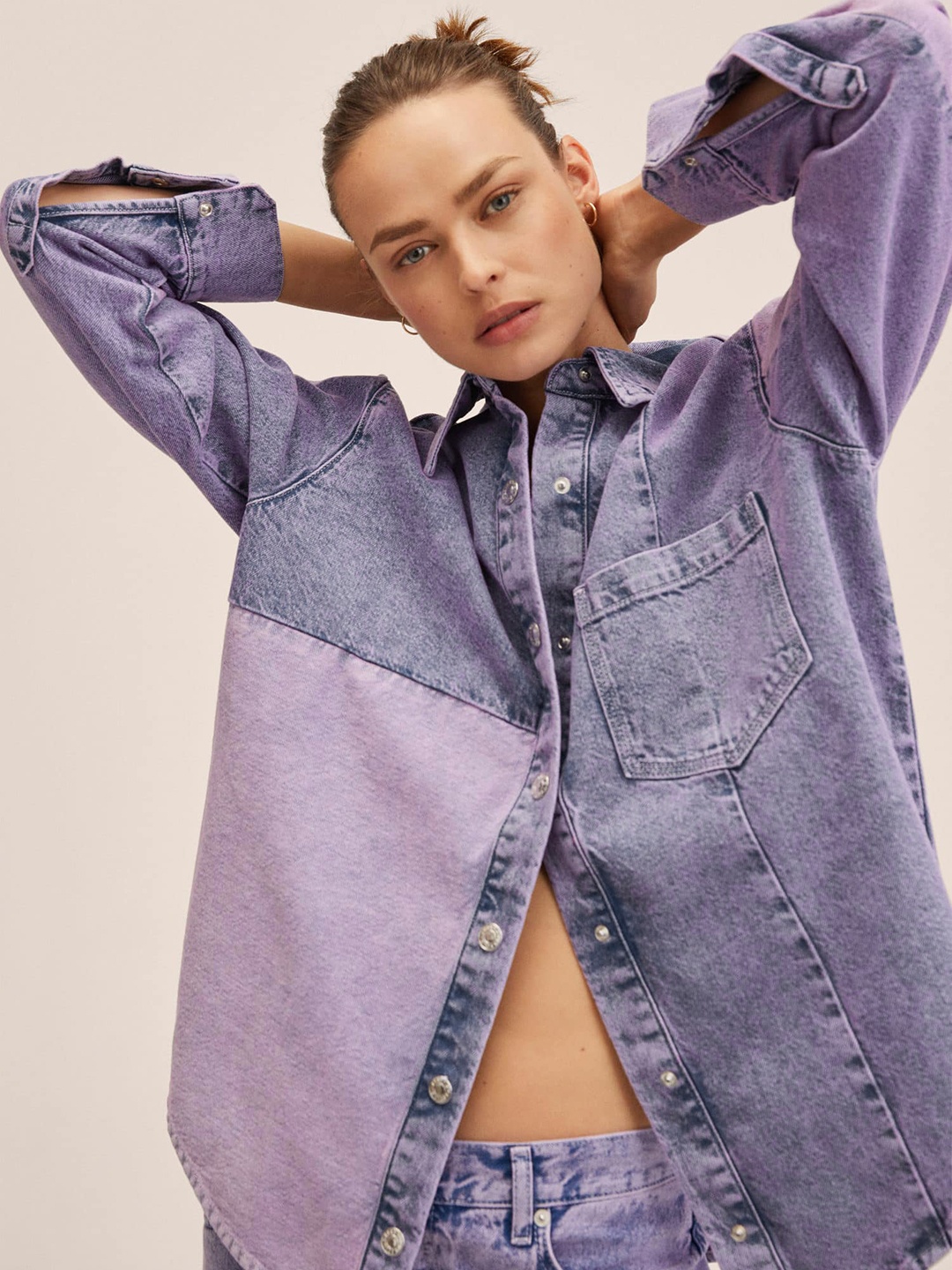 

MANGO Women Blue Denim Jacket