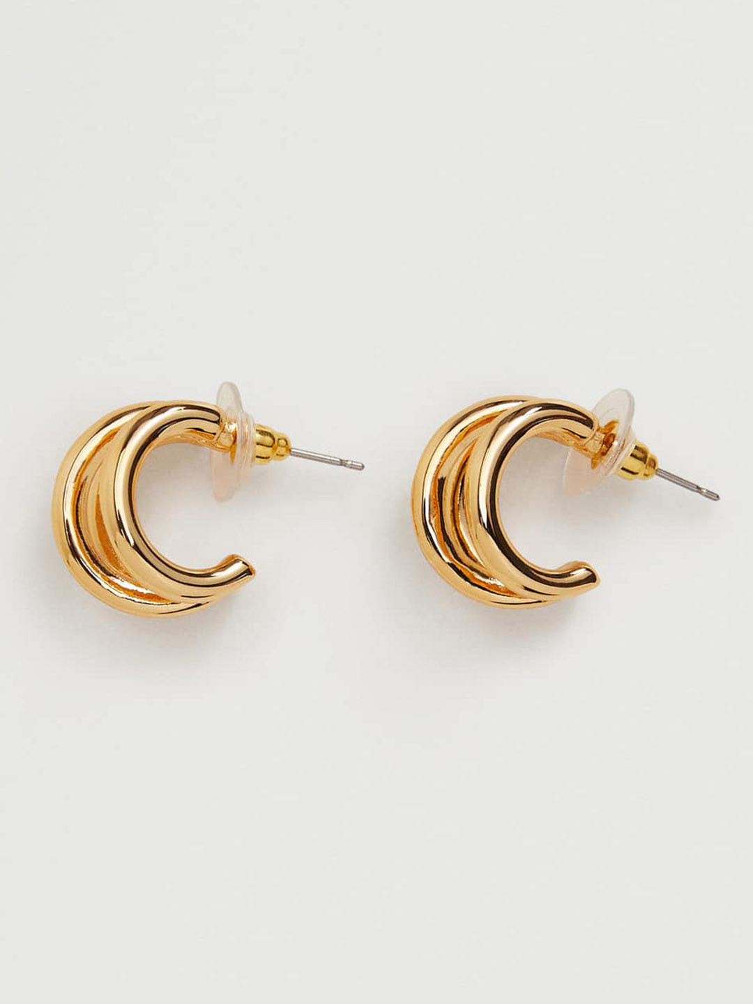 

MANGO Gold-Toned Crescent Shaped Half Hoop Earrings