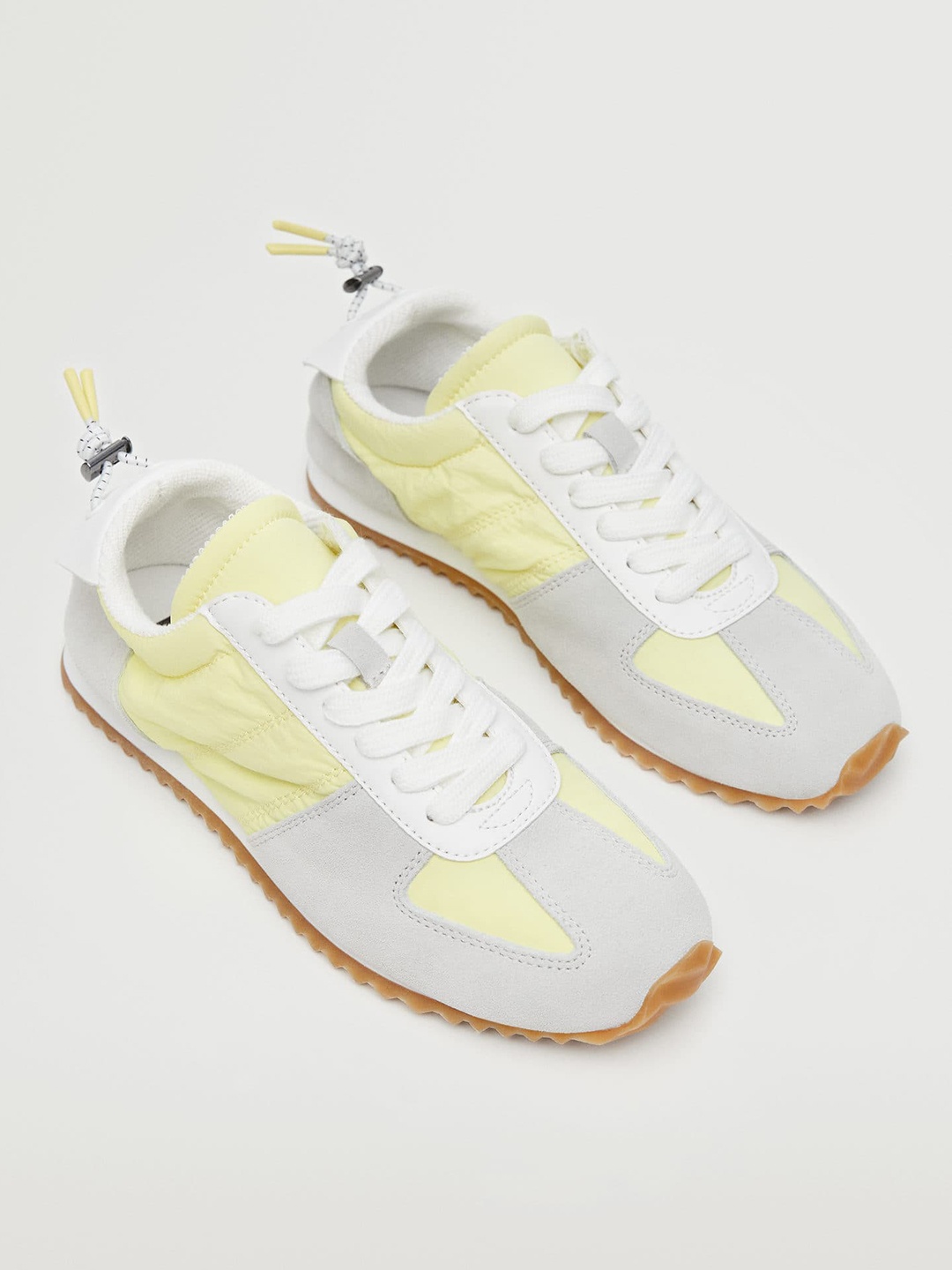 

MANGO Women Grey & Yellow Colourblocked Sneakers