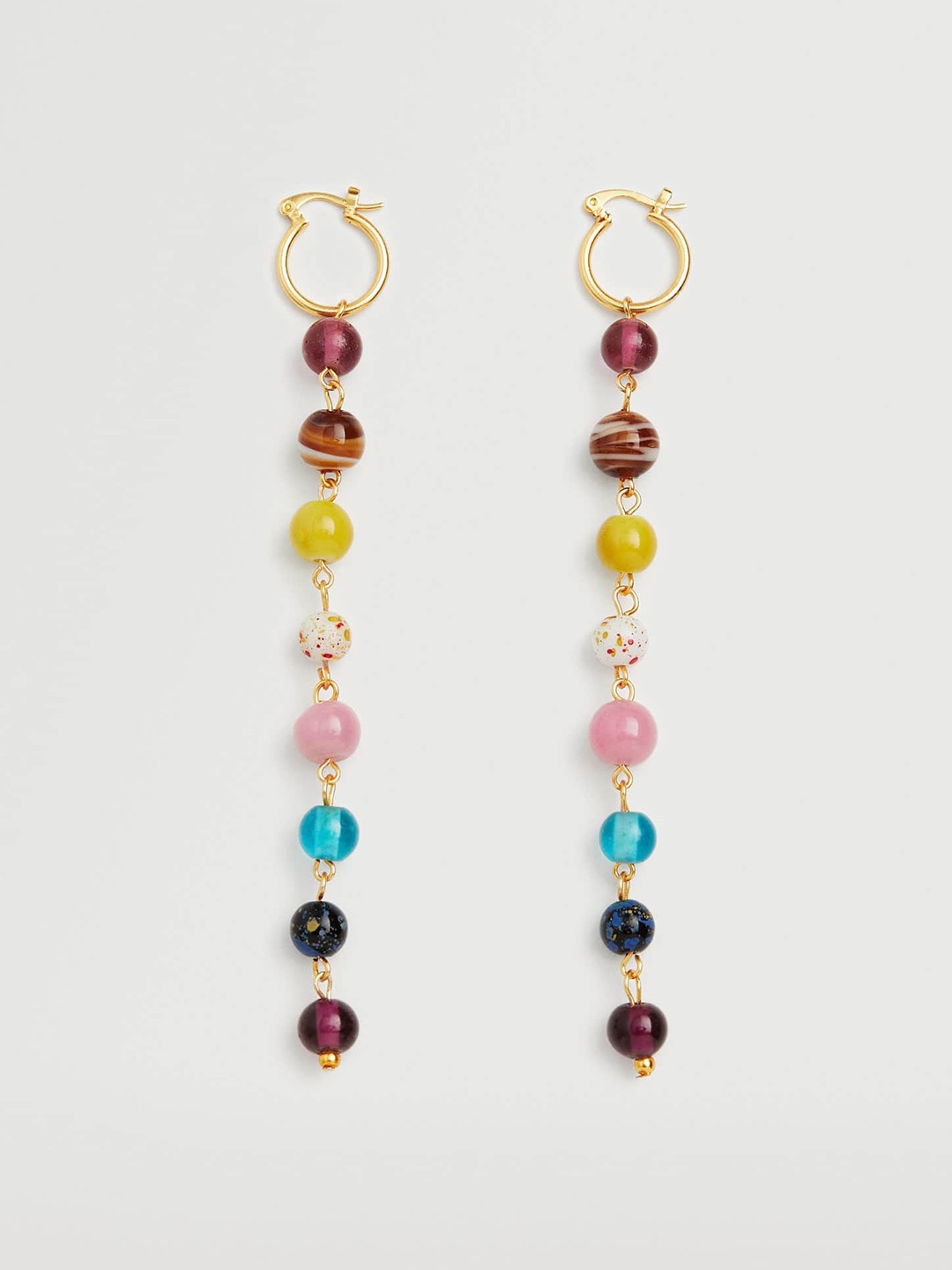 

MANGO Multicoloured Beaded Spherical Drop Earrings, Multi